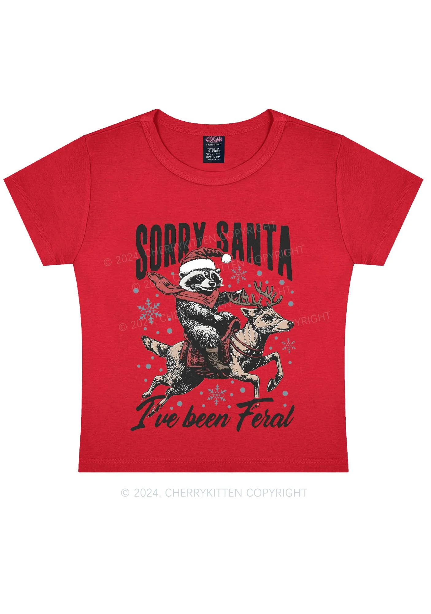 Christmas Sorry Santa Y2K Baby Tee Cherrykitten - Image 6