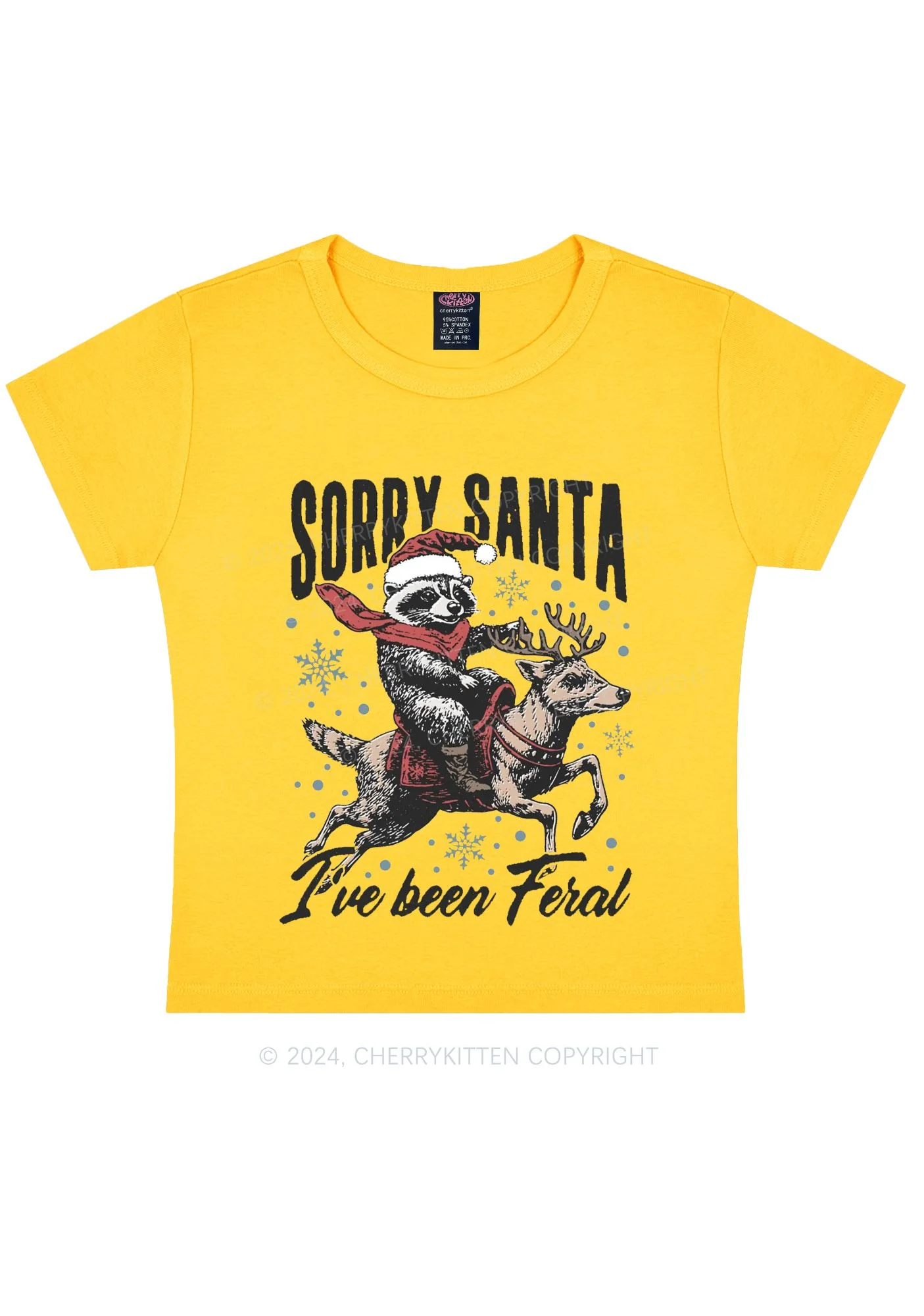 Christmas Sorry Santa Y2K Baby Tee Cherrykitten - Image 7