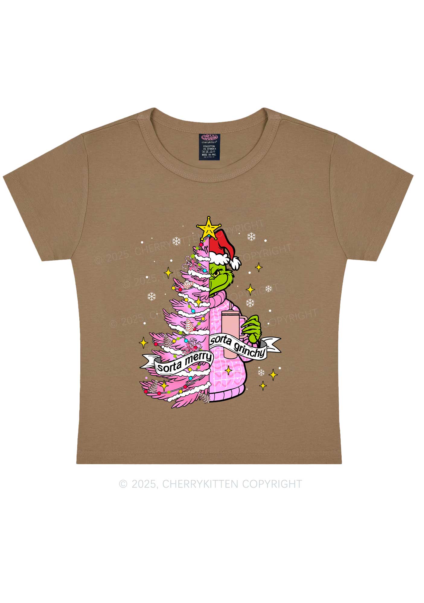 Christmas Sorta Merry Y2K Baby Tee Cherrykitten - Image 12
