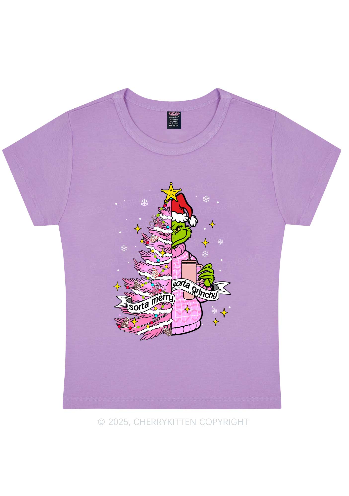 Christmas Sorta Merry Y2K Baby Tee Cherrykitten - Image 5