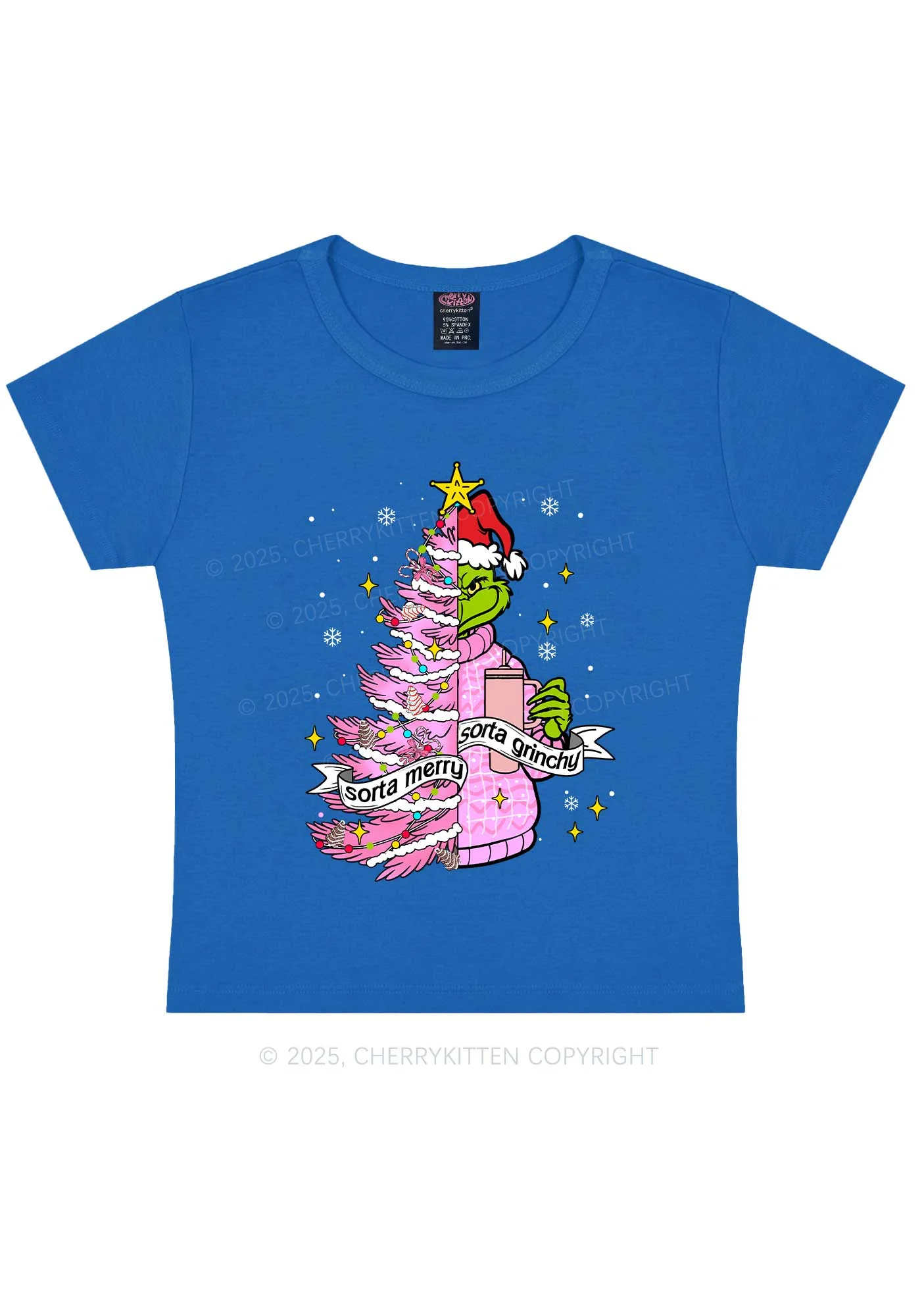 Christmas Sorta Merry Y2K Baby Tee Cherrykitten - Image 7
