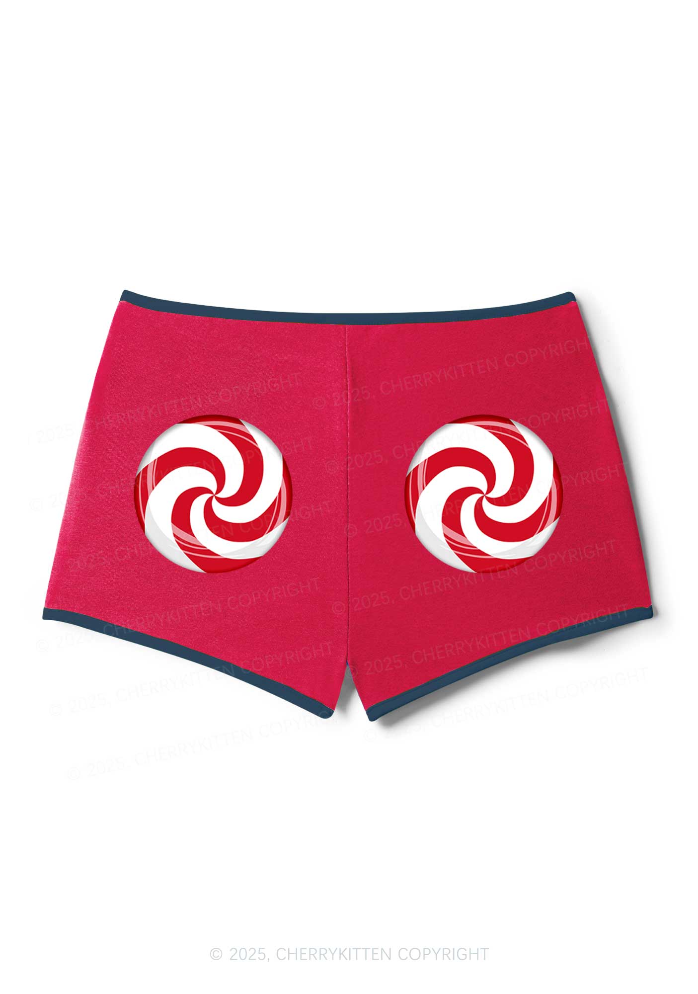 Christmas Sugar Swirl Y2K Booty Shorts Cherrykitten - Image 3