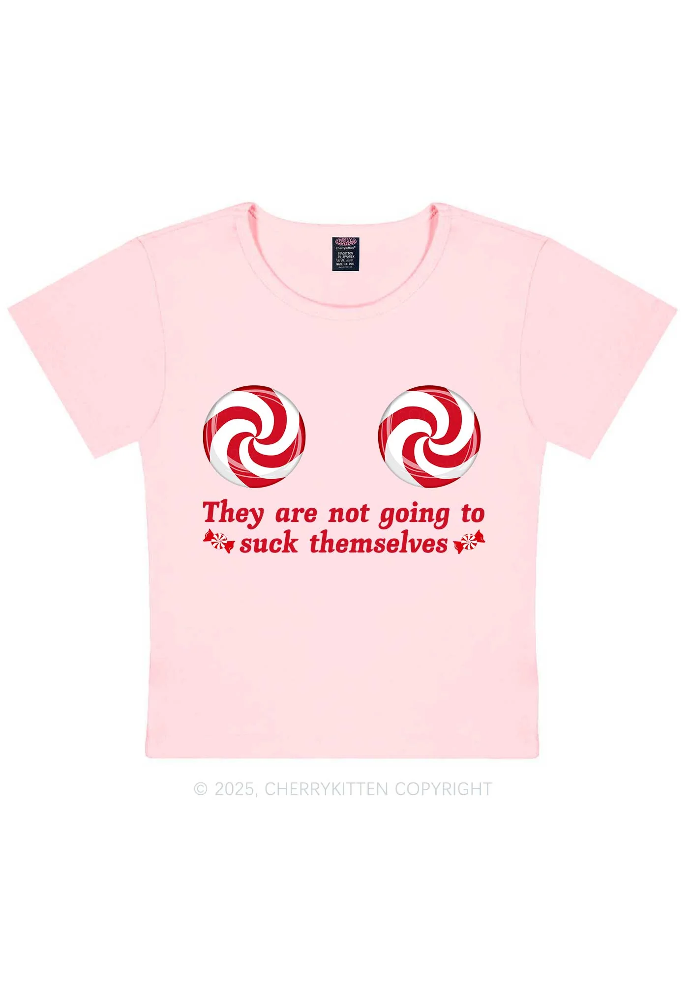 Christmas Suxk Themselves Y2K Baby Tee Cherrykitten - Image 10