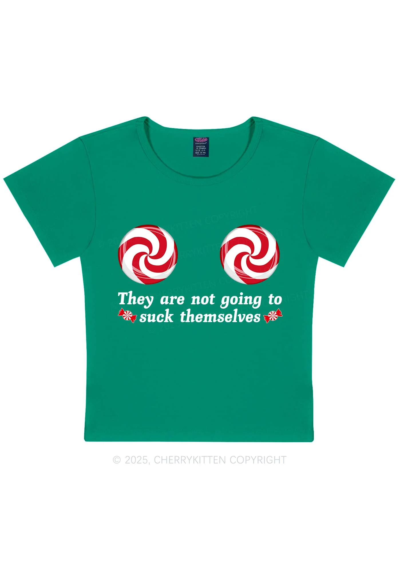 Christmas Suxk Themselves Y2K Baby Tee Cherrykitten - Image 11