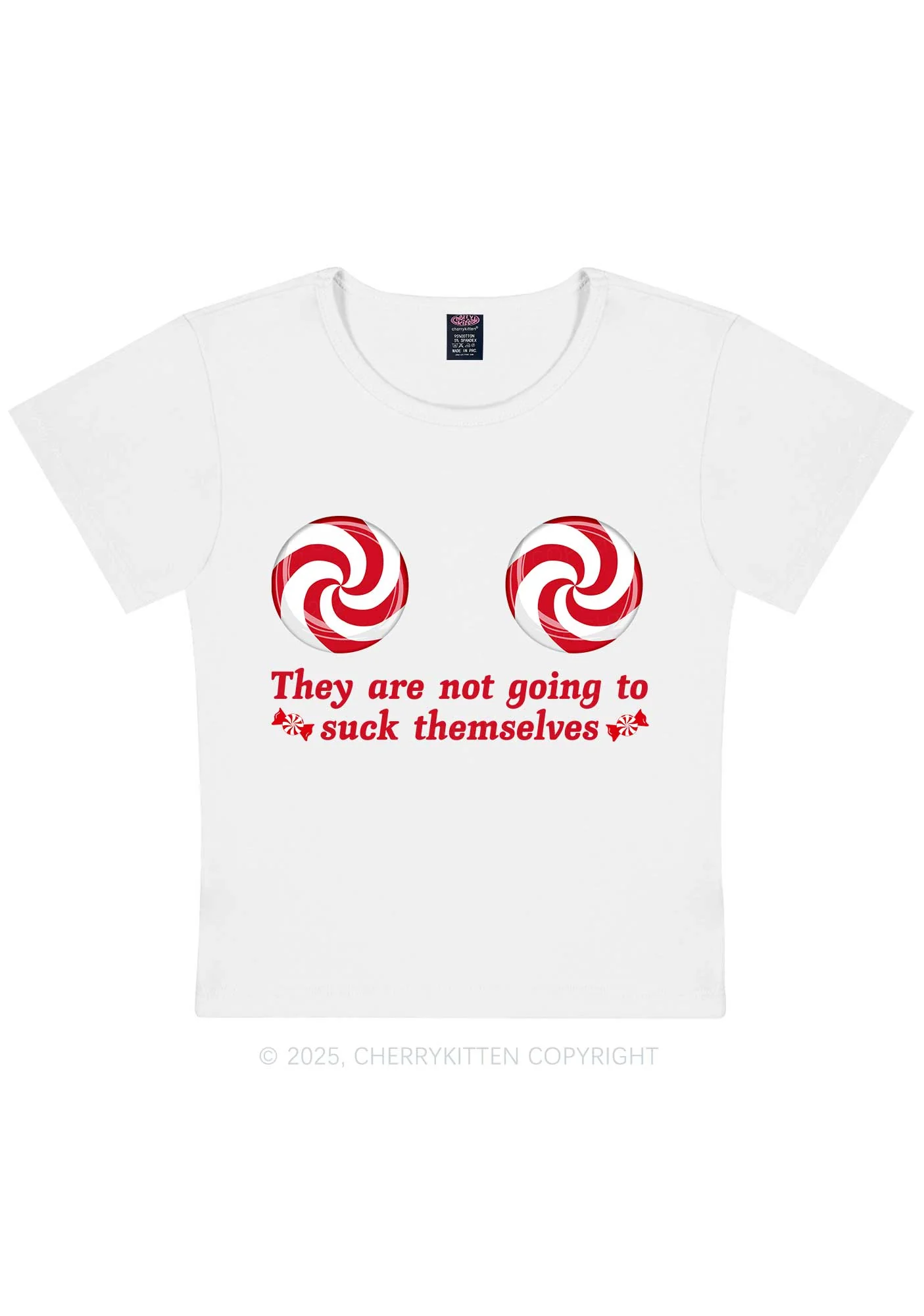 Christmas Suxk Themselves Y2K Baby Tee Cherrykitten - Image 3
