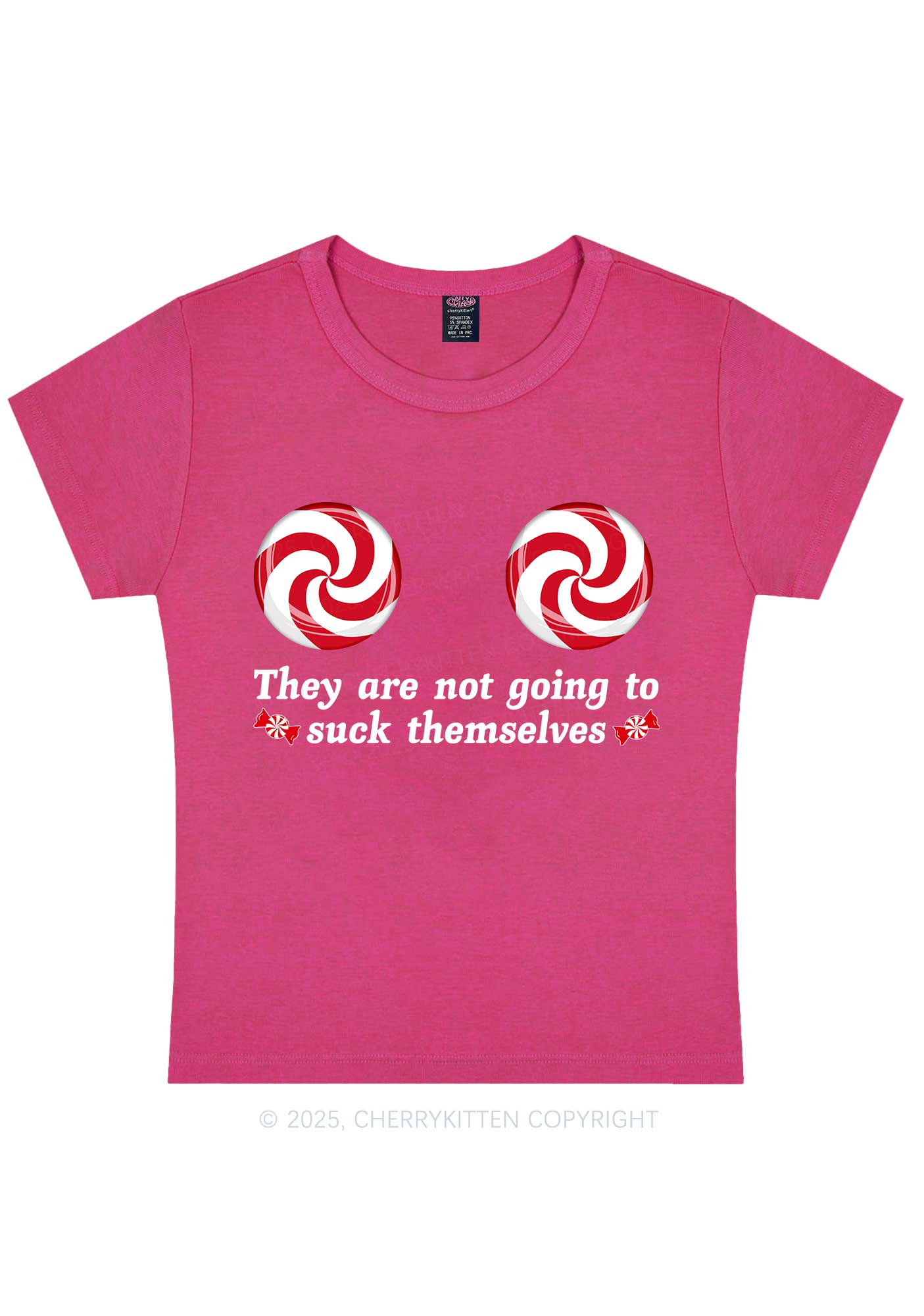 Christmas Suxk Themselves Y2K Baby Tee Cherrykitten - Image 4