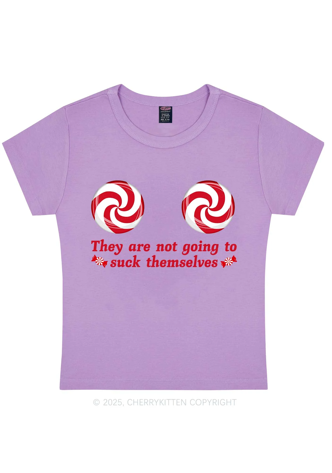 Christmas Suxk Themselves Y2K Baby Tee Cherrykitten - Image 5