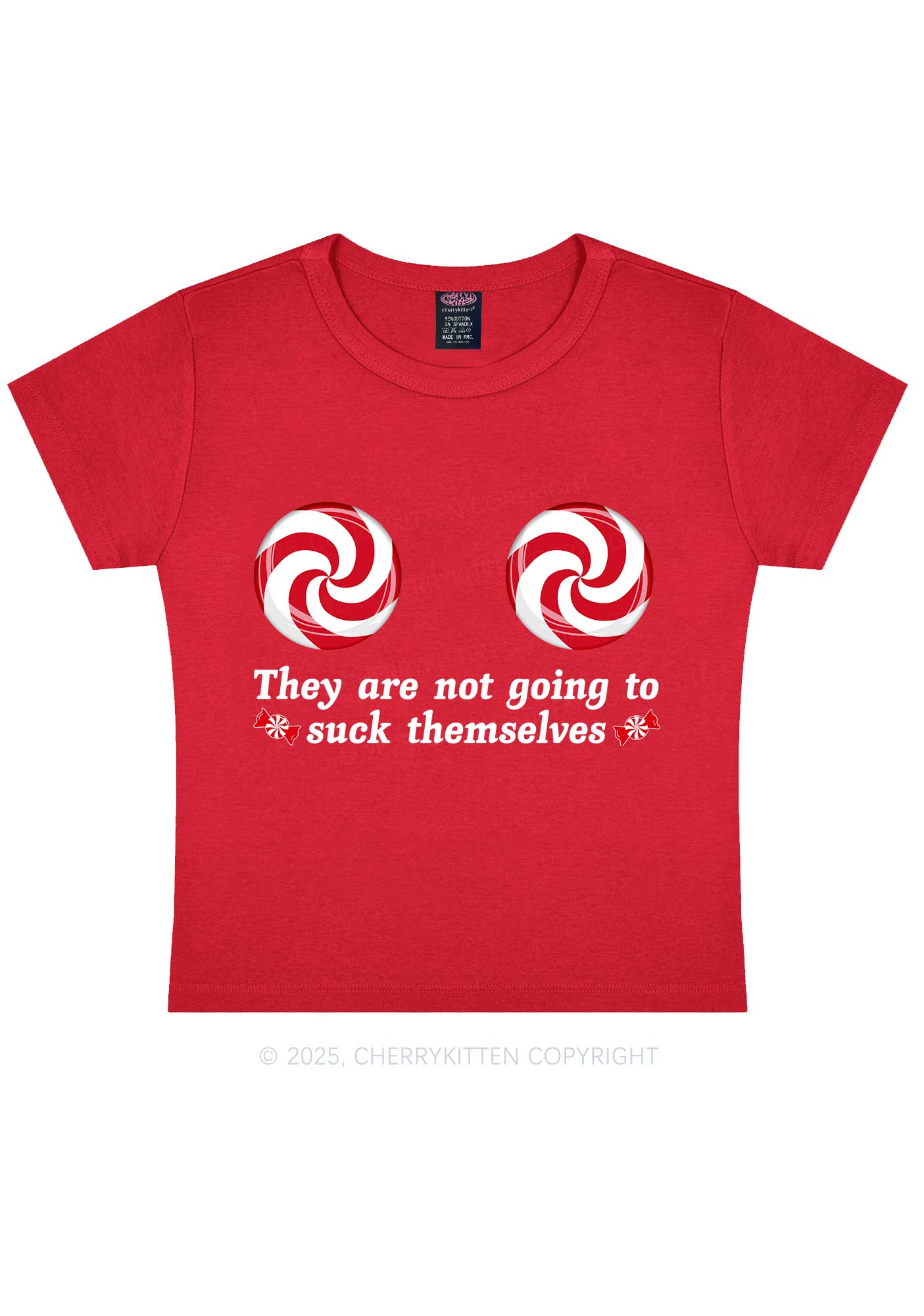 Christmas Suxk Themselves Y2K Baby Tee Cherrykitten - Image 6