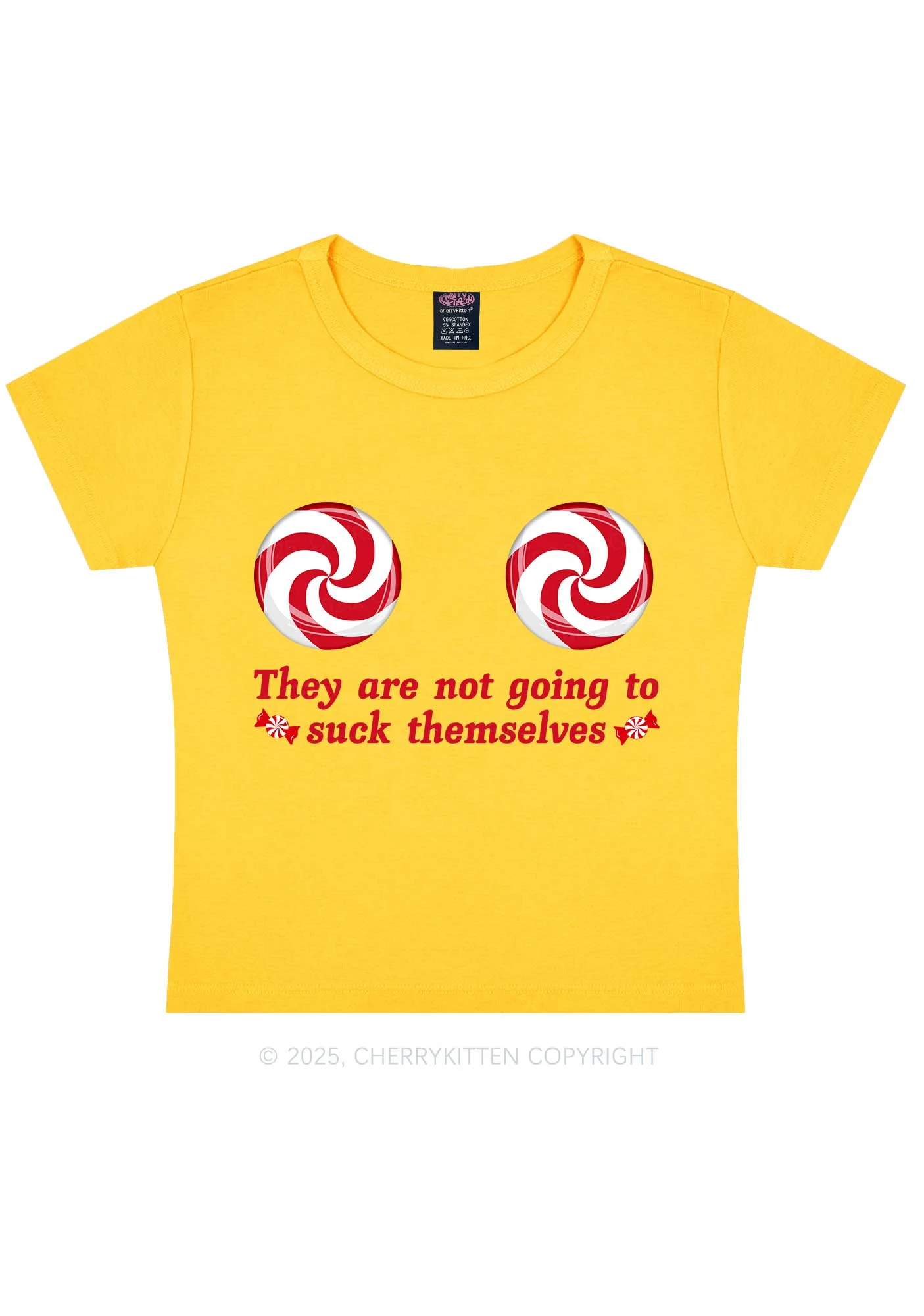 Christmas Suxk Themselves Y2K Baby Tee Cherrykitten - Image 7