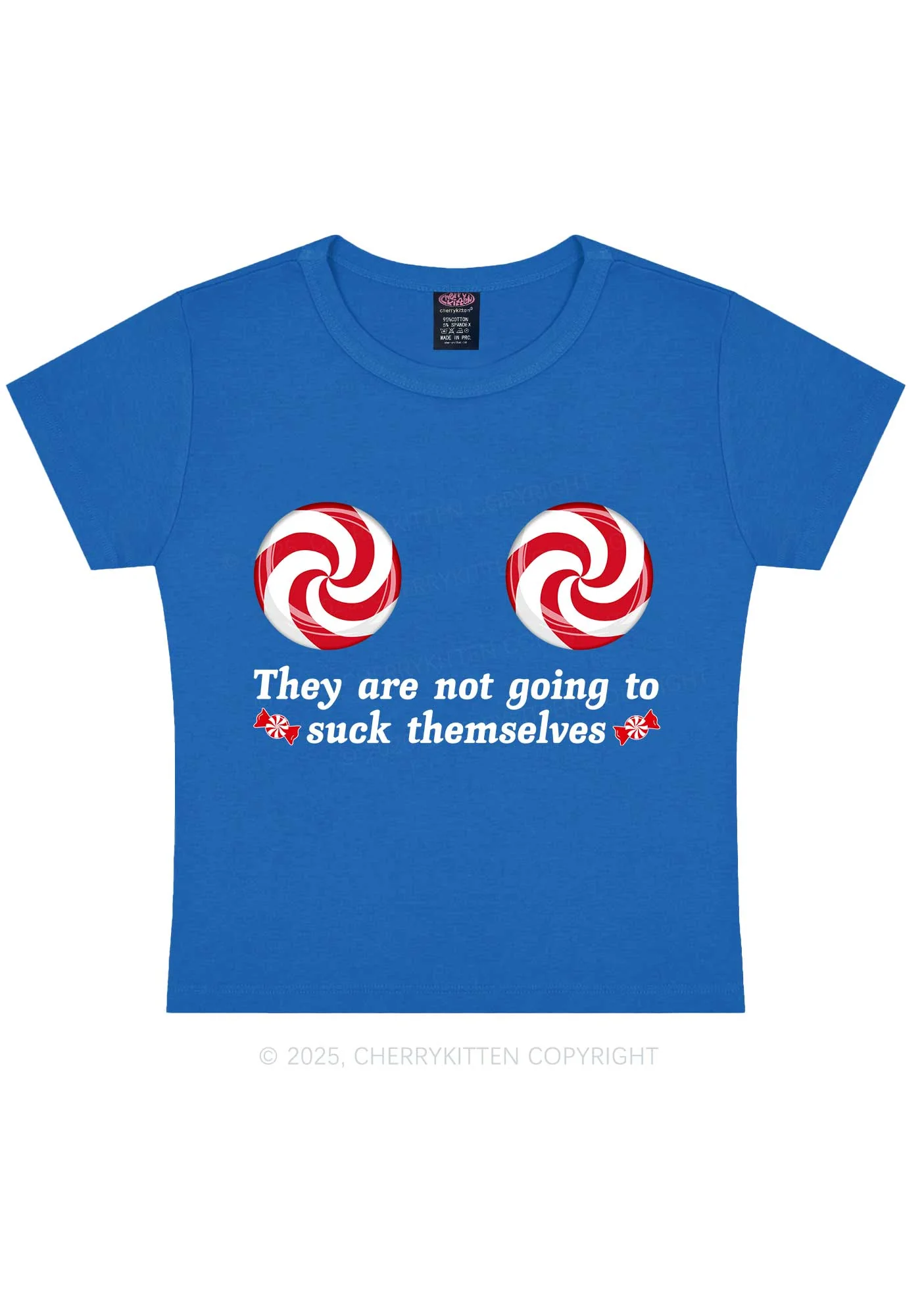 Christmas Suxk Themselves Y2K Baby Tee Cherrykitten - Image 8