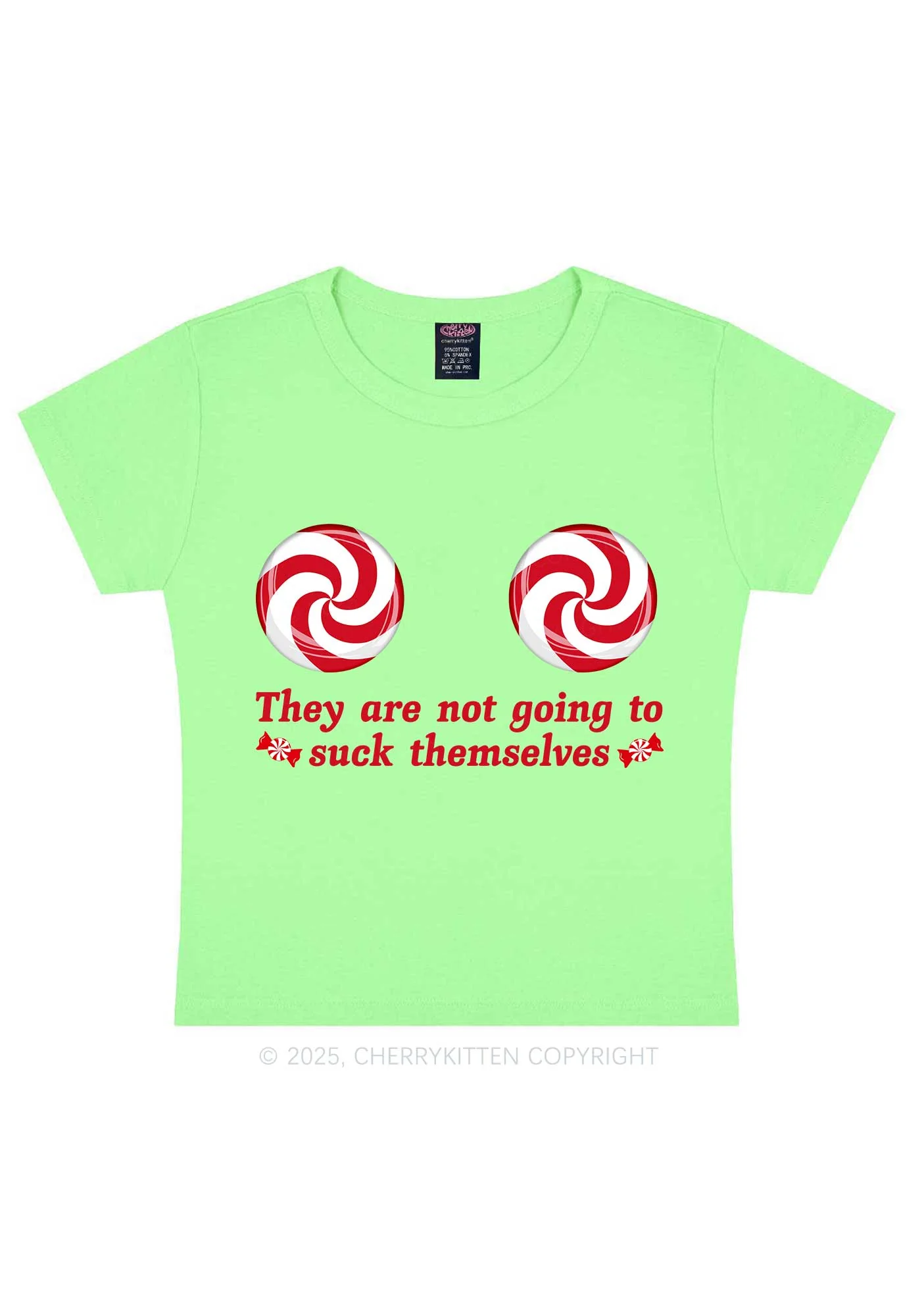 Christmas Suxk Themselves Y2K Baby Tee Cherrykitten - Image 9