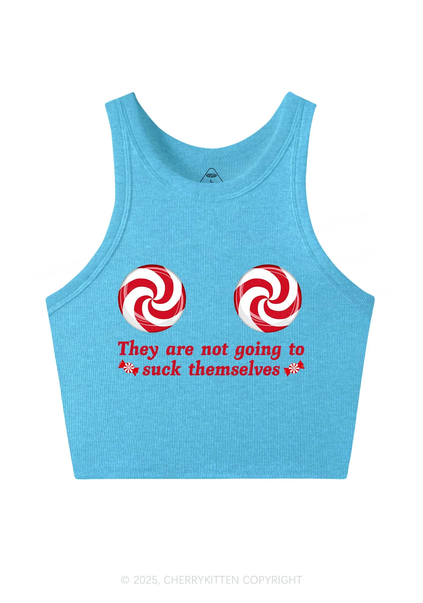 Christmas Suxk Themselves Y2K Crop Tank Top Cherrykitten - Image 3