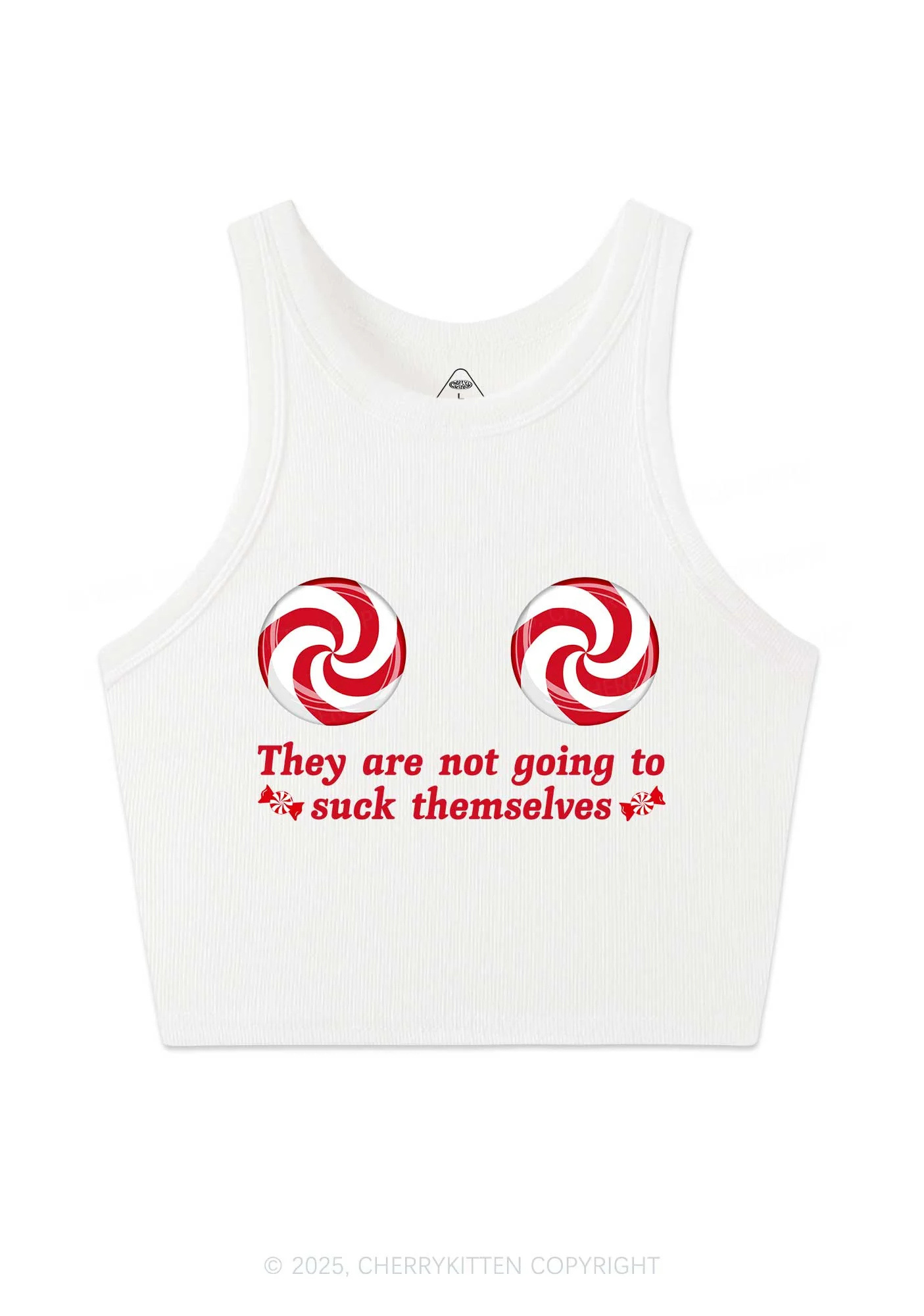 Christmas Suxk Themselves Y2K Crop Tank Top Cherrykitten - Image 4