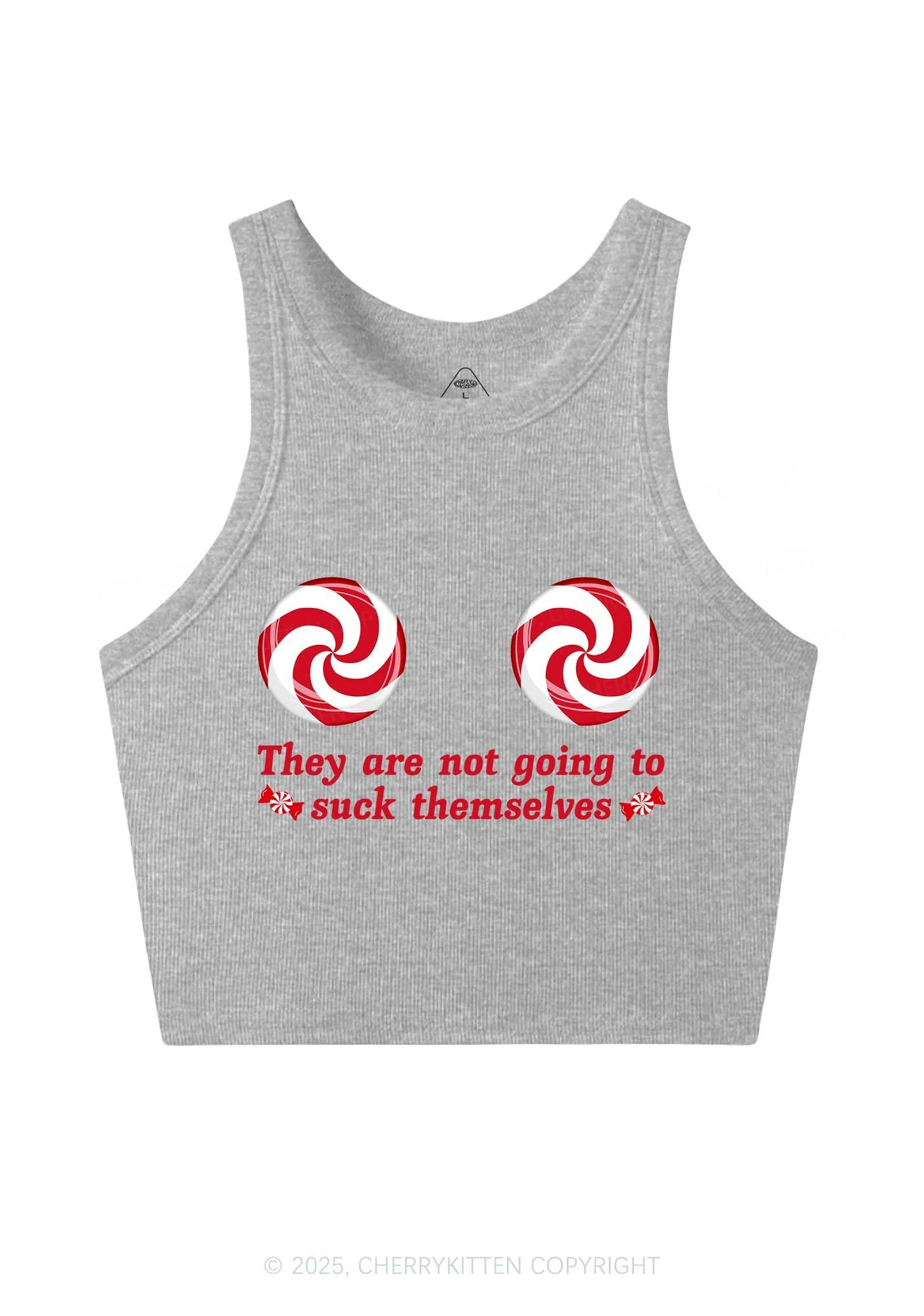 Christmas Suxk Themselves Y2K Crop Tank Top Cherrykitten - Image 5