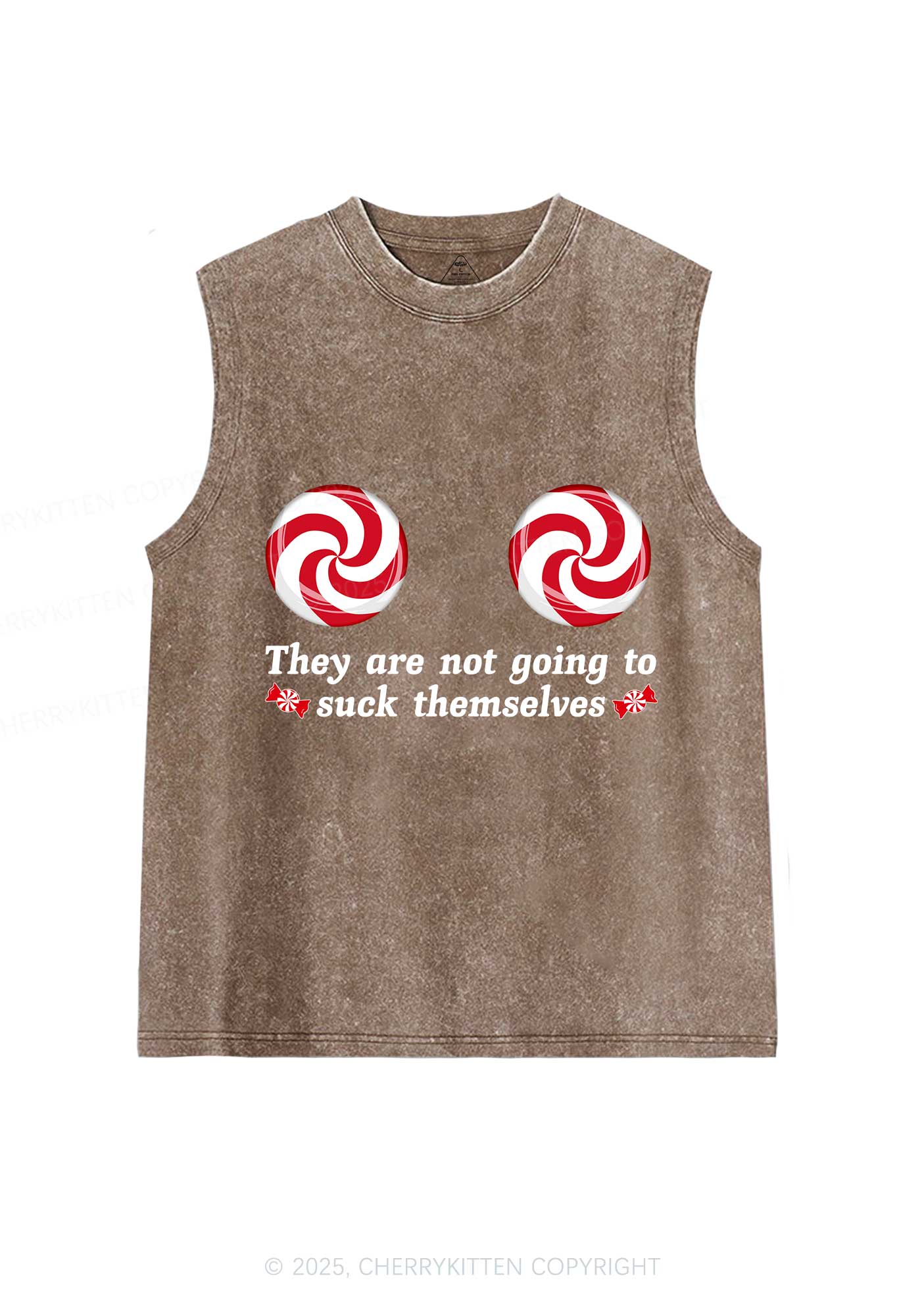 Christmas Suxk Themselves Y2K Washed Muscle Tank Cherrykitten - Image 5