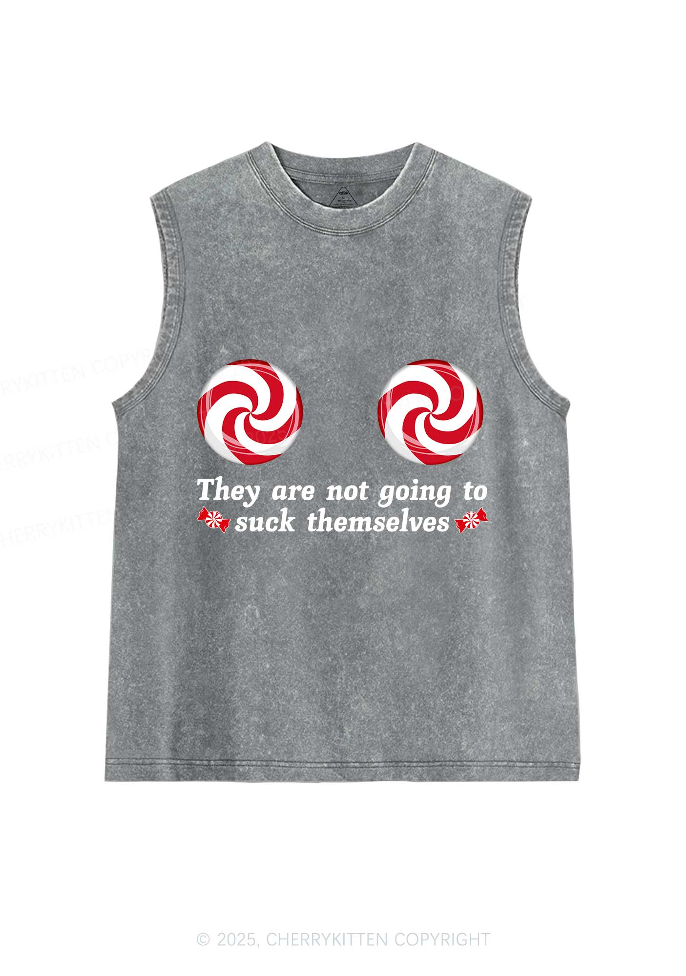 Christmas Suxk Themselves Y2K Washed Muscle Tank Cherrykitten - Image 6