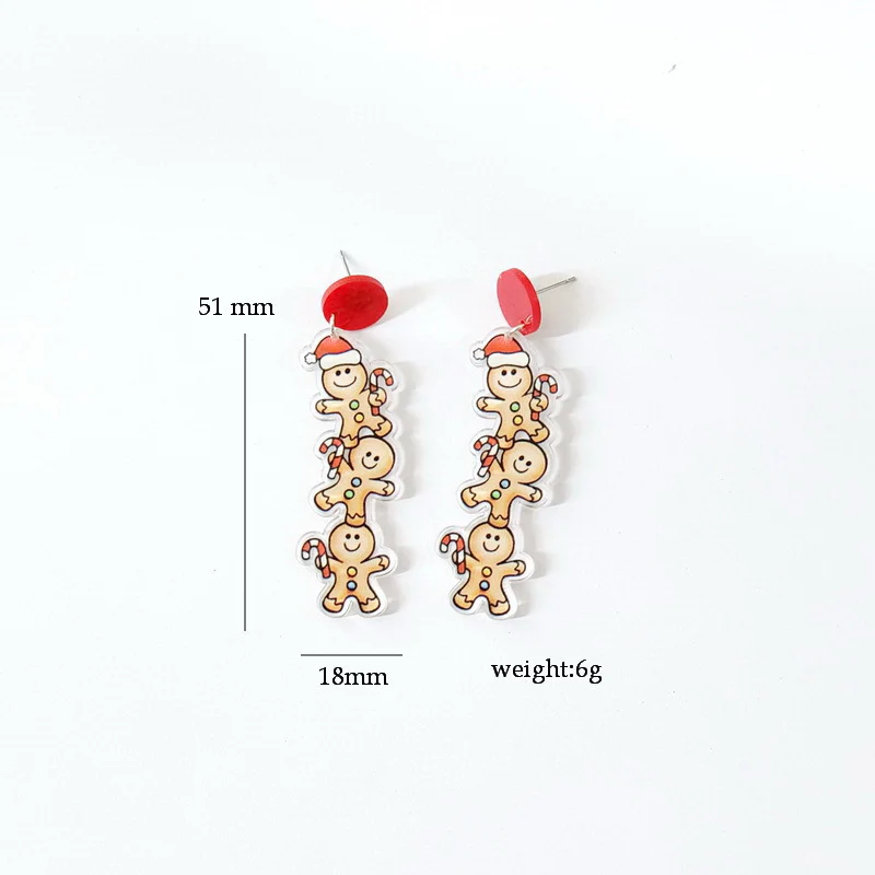 Christmas Three Gingerbread Men Y2K Earrings Cherrykitten - Image 2