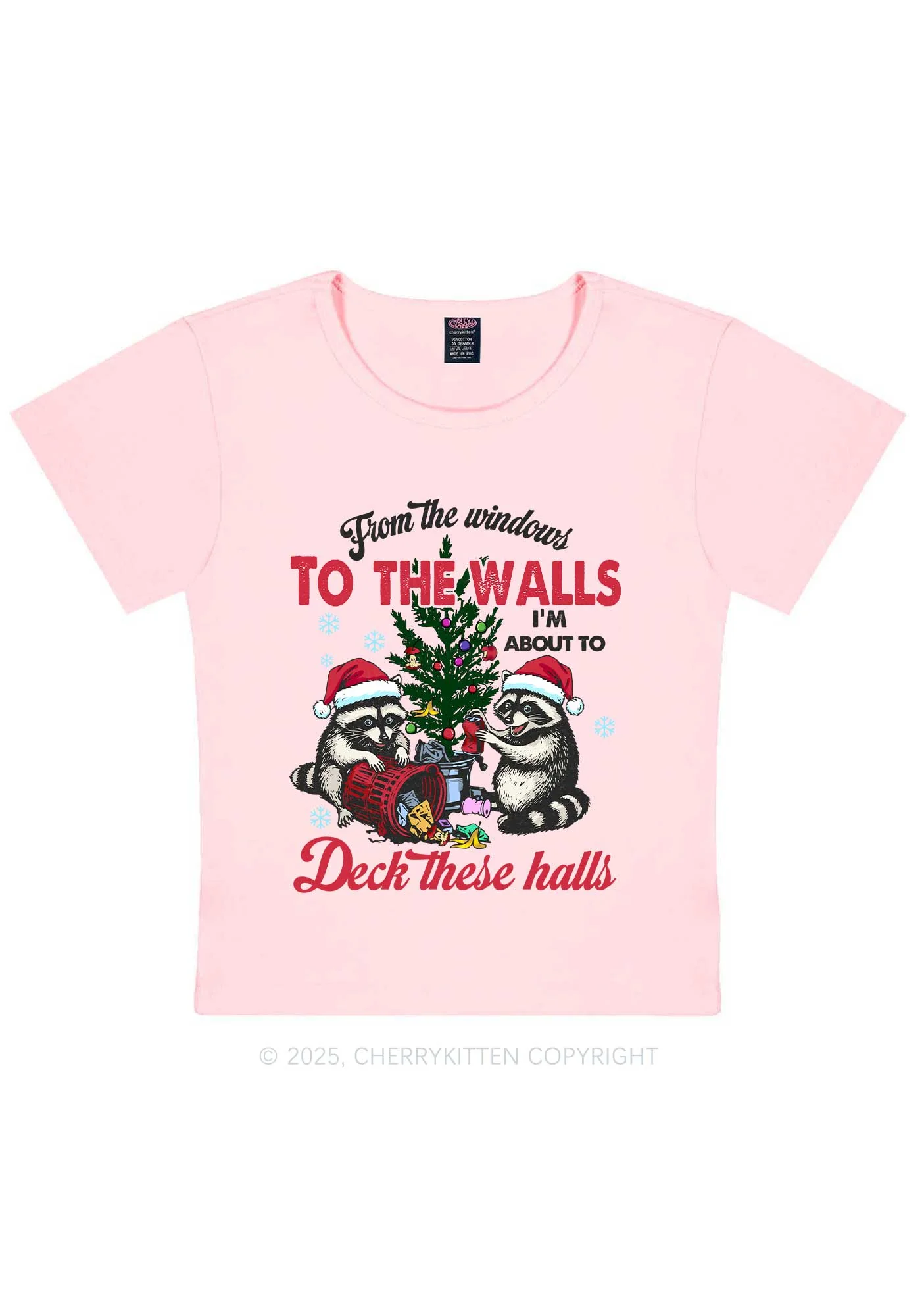 Christmas To The Walls Y2K Baby Tee Cherrykitten - Image 10