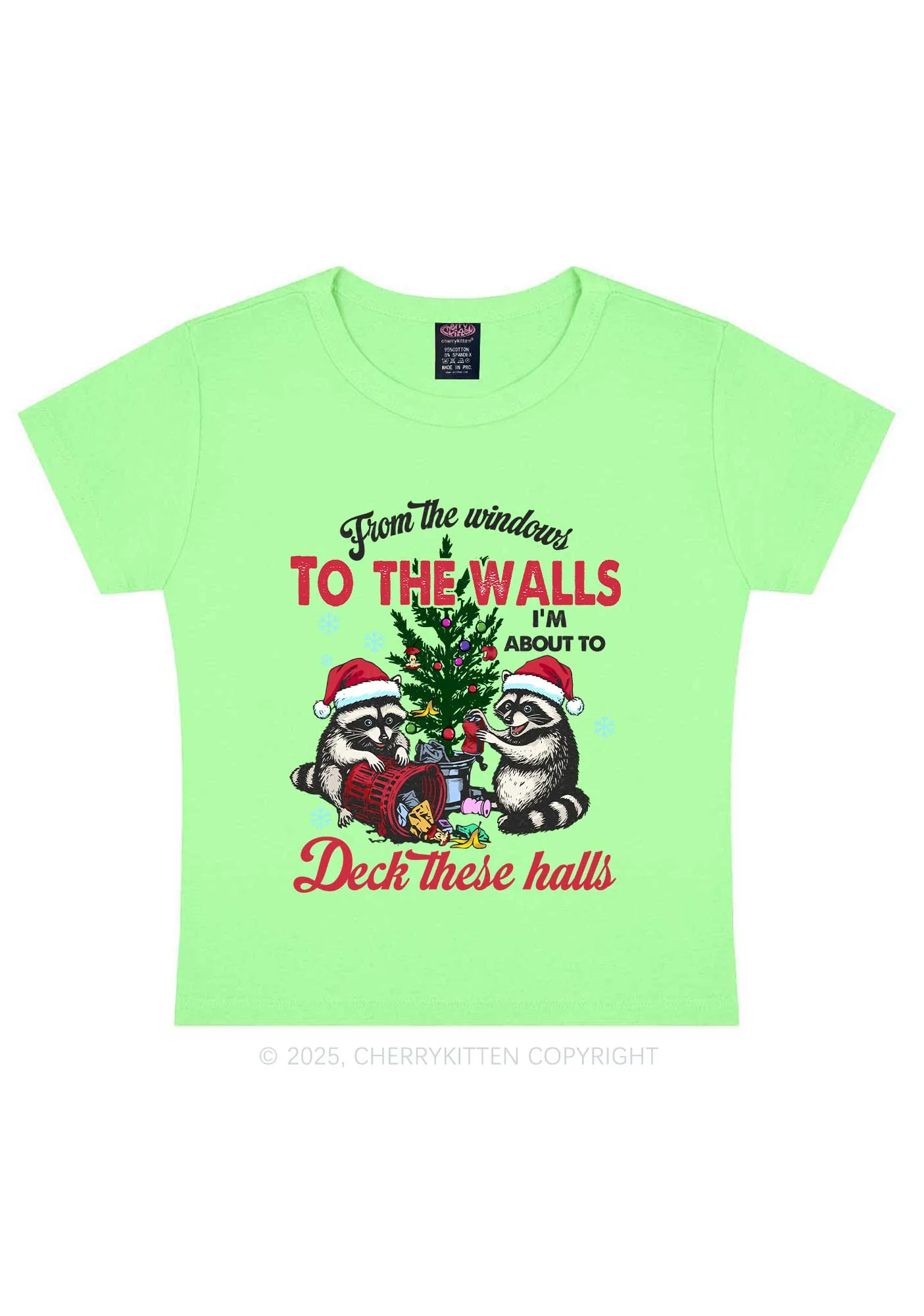 Christmas To The Walls Y2K Baby Tee Cherrykitten - Image 11