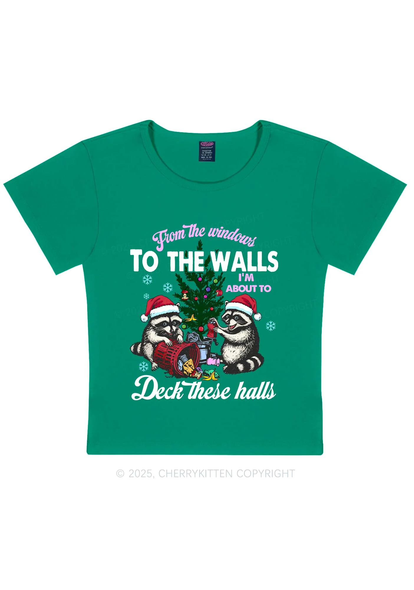 Christmas To The Walls Y2K Baby Tee Cherrykitten - Image 12