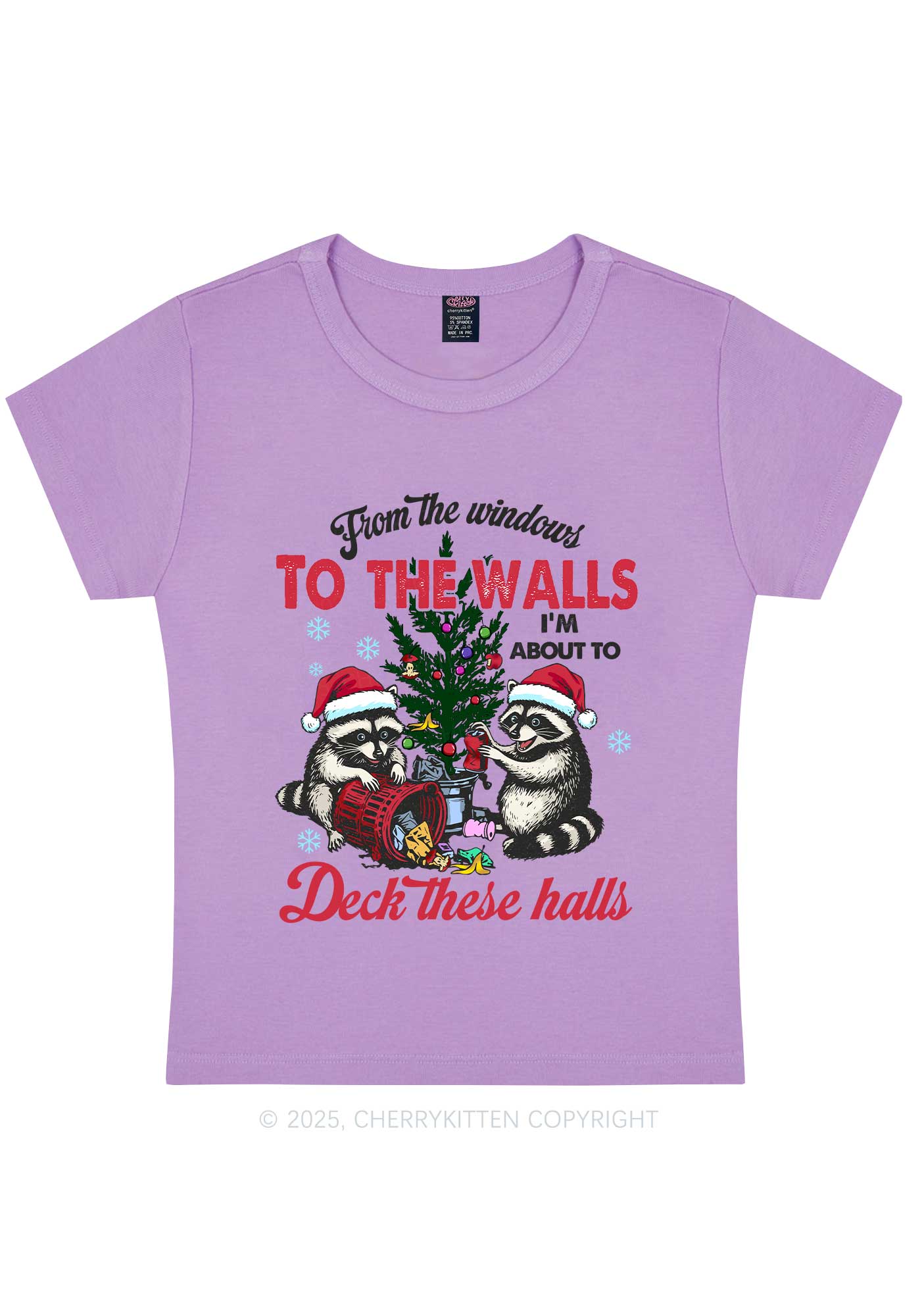 Christmas To The Walls Y2K Baby Tee Cherrykitten - Image 5