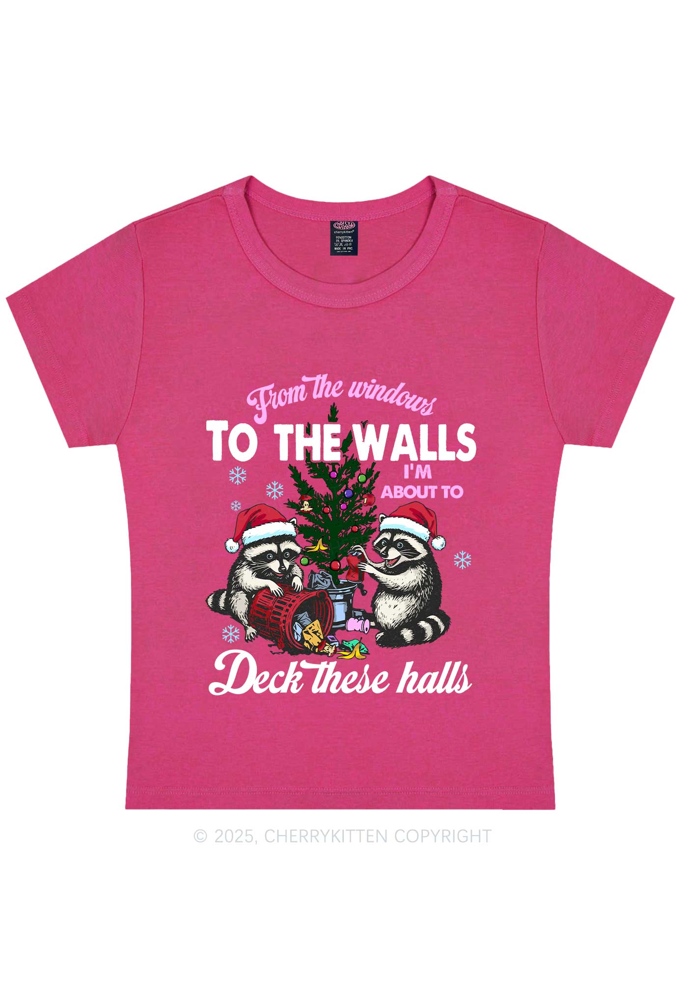 Christmas To The Walls Y2K Baby Tee Cherrykitten - Image 6