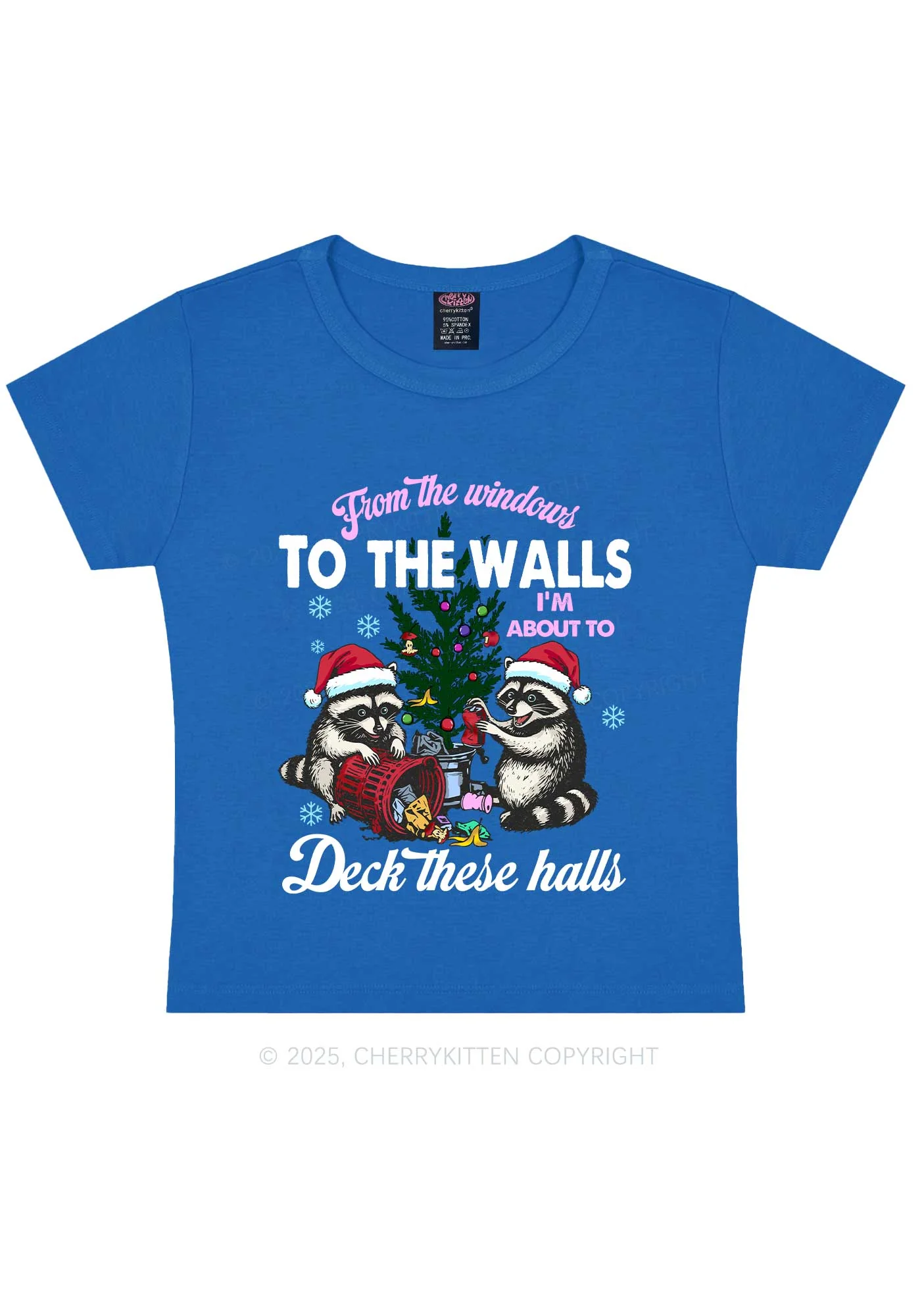Christmas To The Walls Y2K Baby Tee Cherrykitten - Image 8