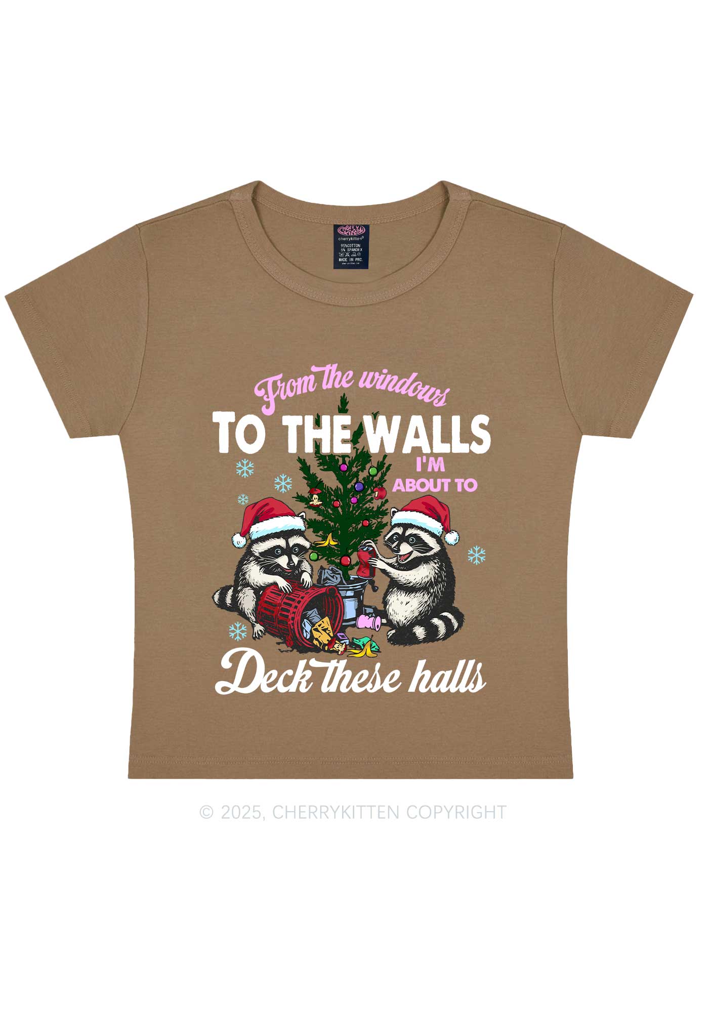 Christmas To The Walls Y2K Baby Tee Cherrykitten - Image 9