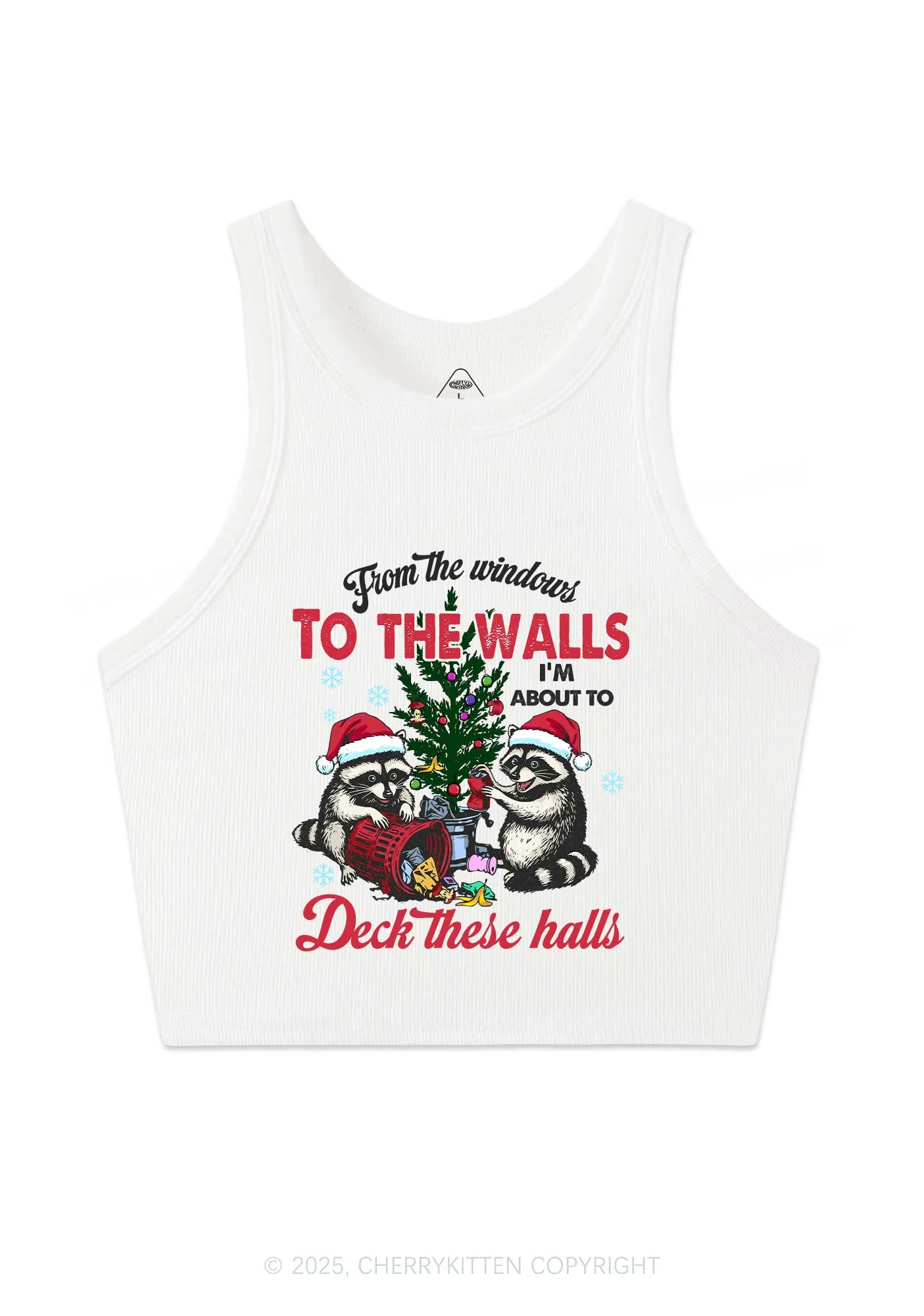 Christmas To The Walls Y2K Crop Tank Top Cherrykitten - Image 4