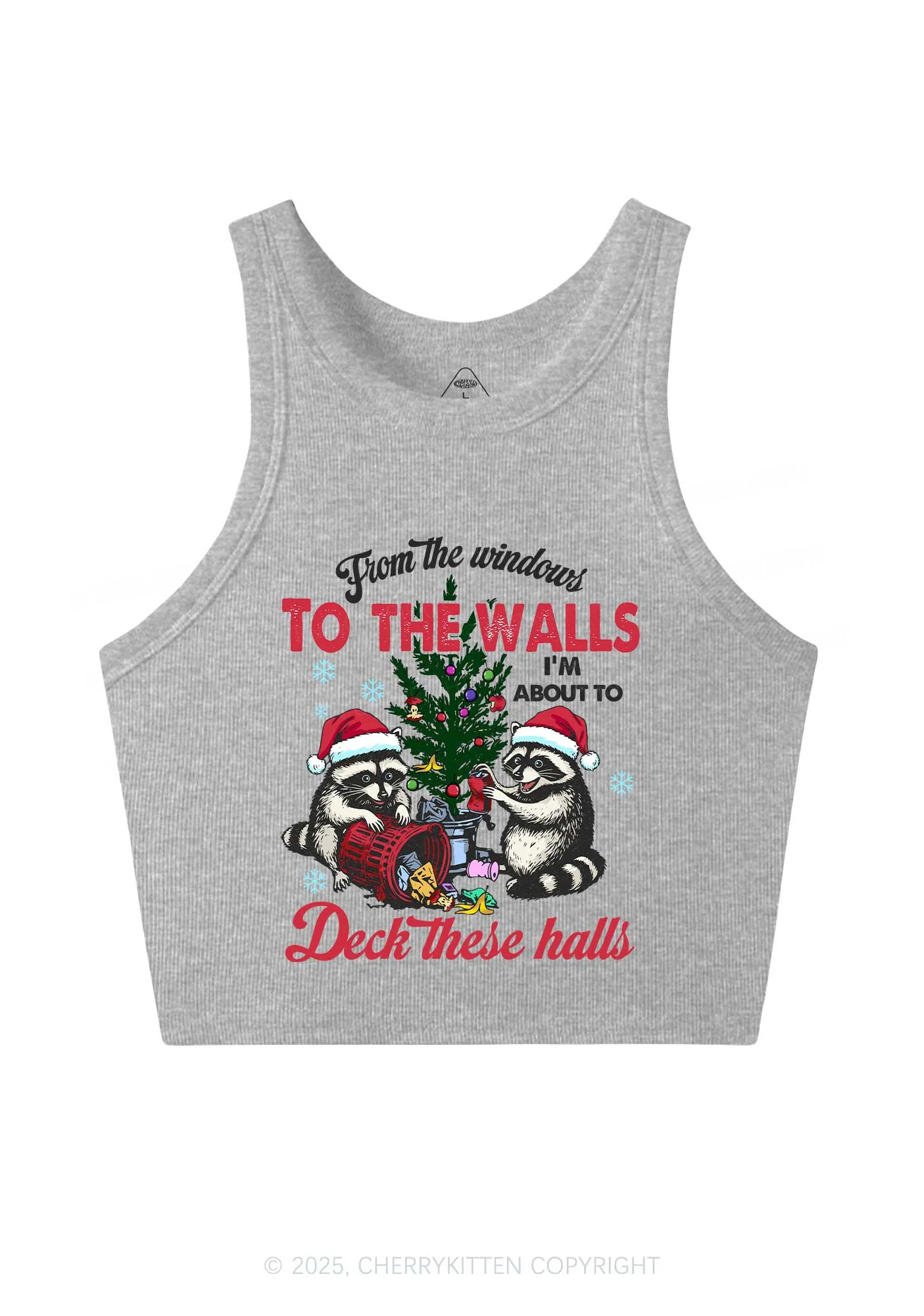 Christmas To The Walls Y2K Crop Tank Top Cherrykitten - Image 5