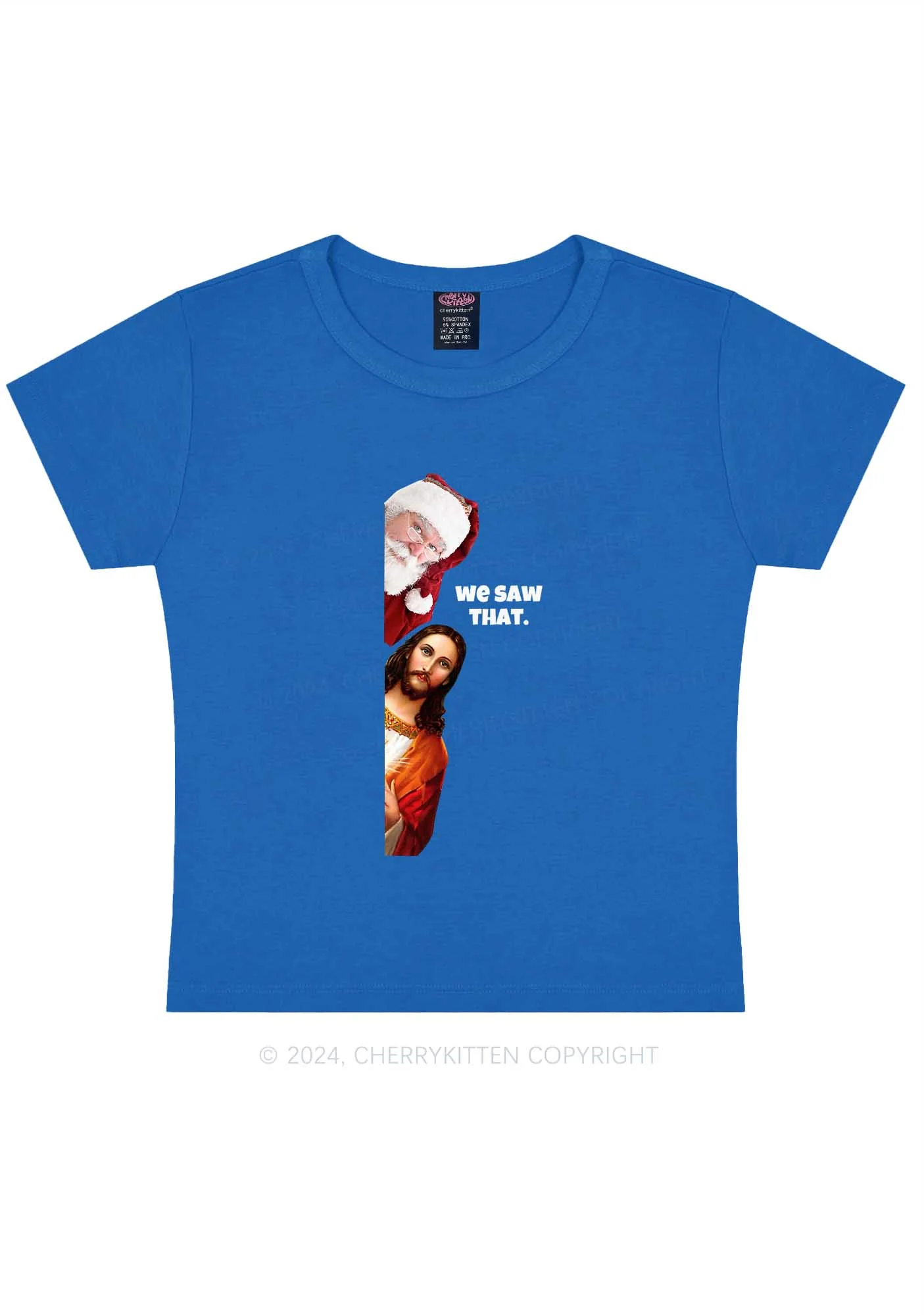Christmas We Saw That Y2K Baby Tee Cherrykitten - Image 10