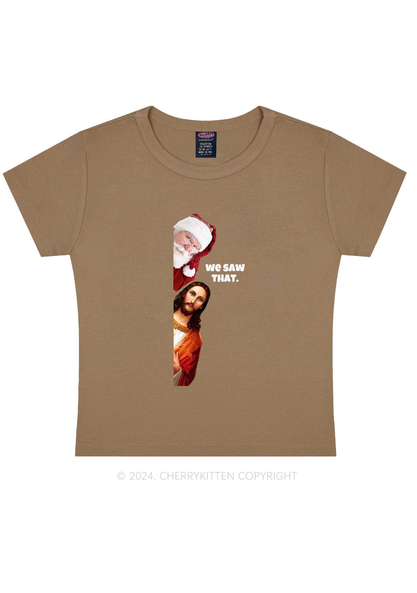 Christmas We Saw That Y2K Baby Tee Cherrykitten - Image 11