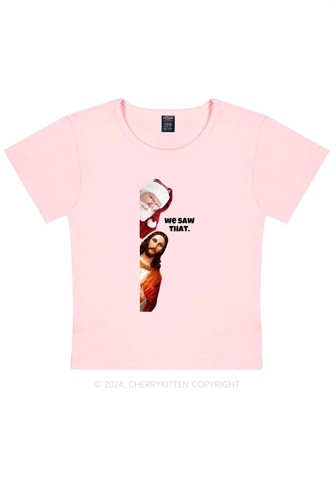 Christmas We Saw That Y2K Baby Tee Cherrykitten - Image 12