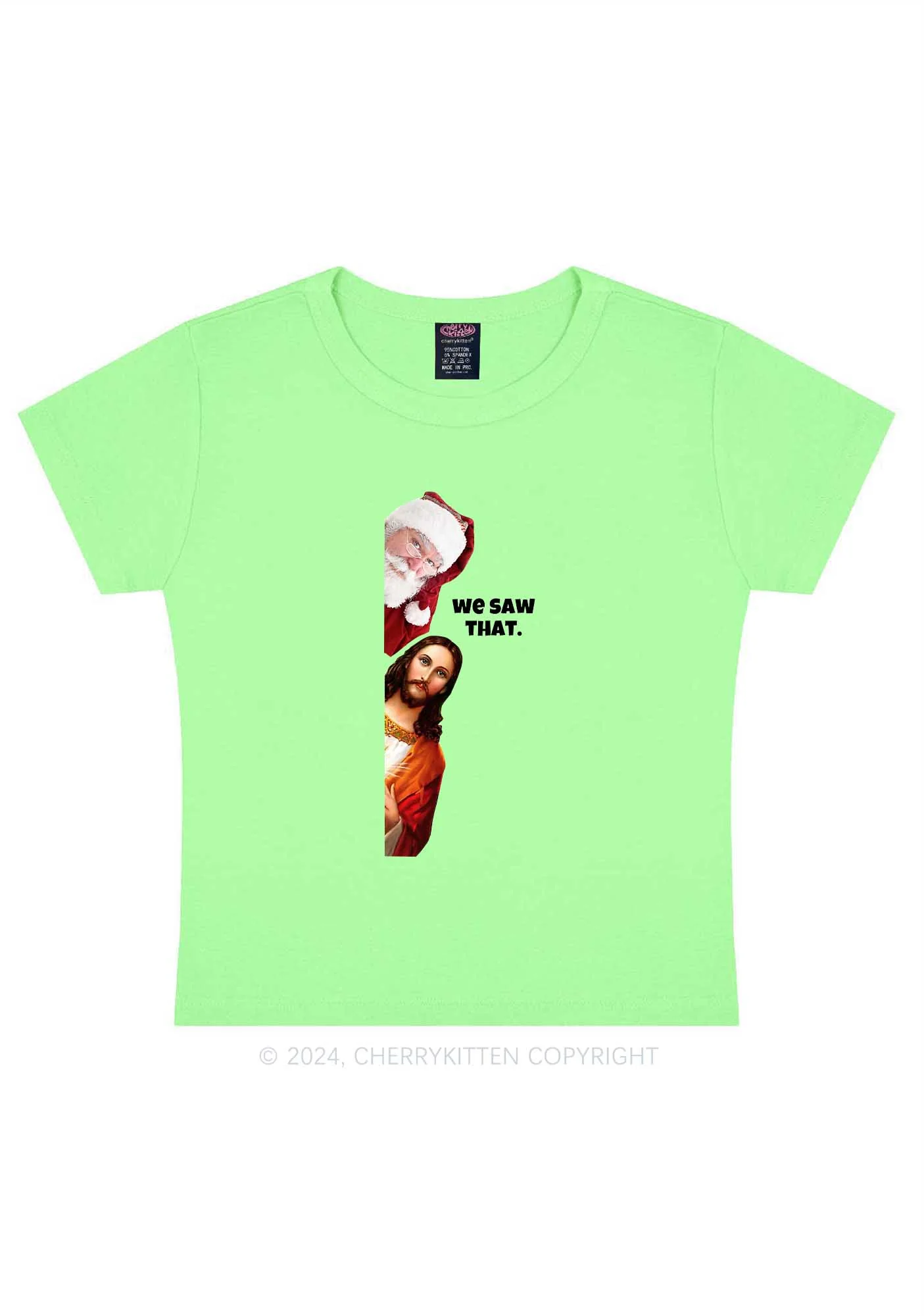 Christmas We Saw That Y2K Baby Tee Cherrykitten - Image 13