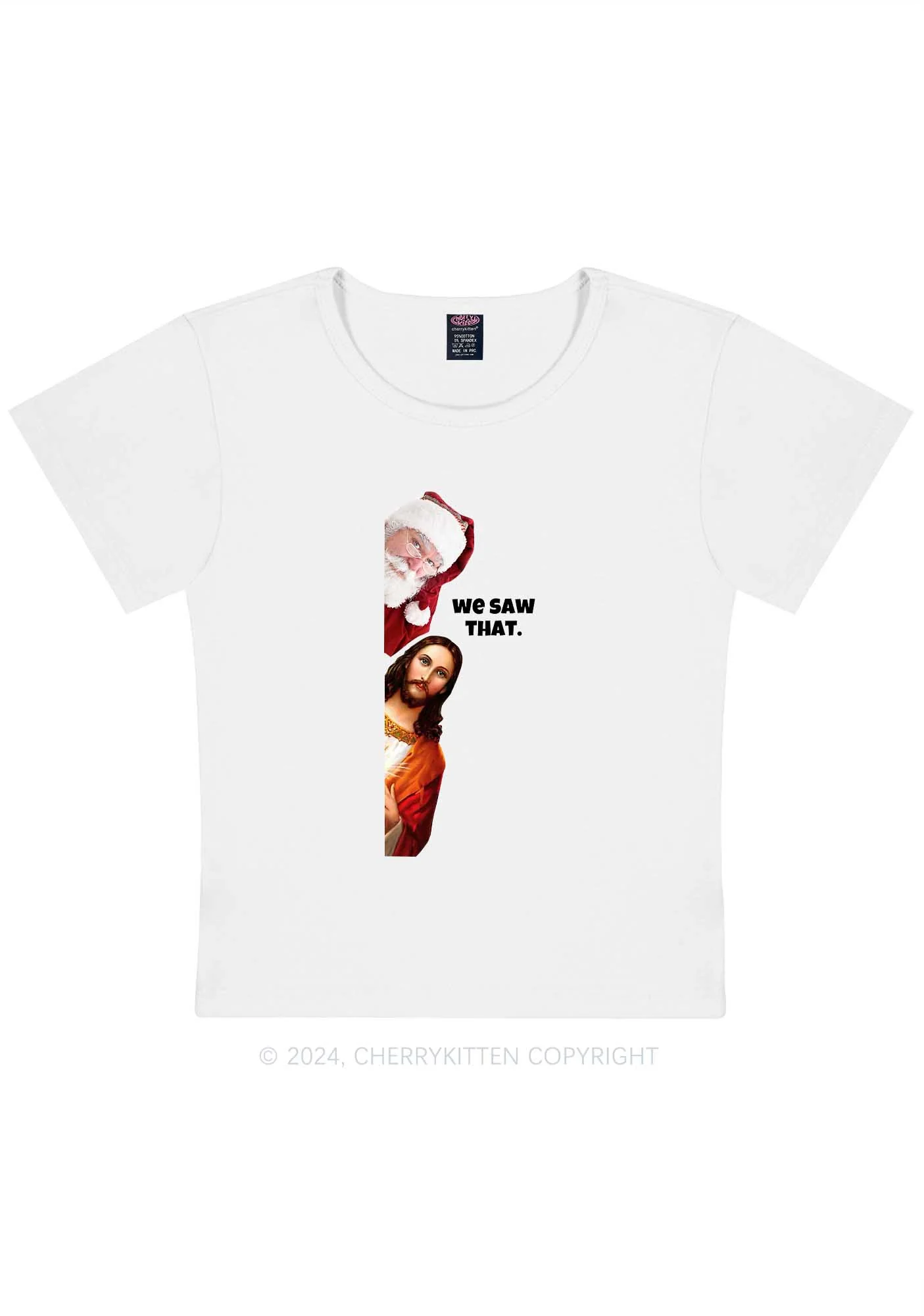 Christmas We Saw That Y2K Baby Tee Cherrykitten - Image 6