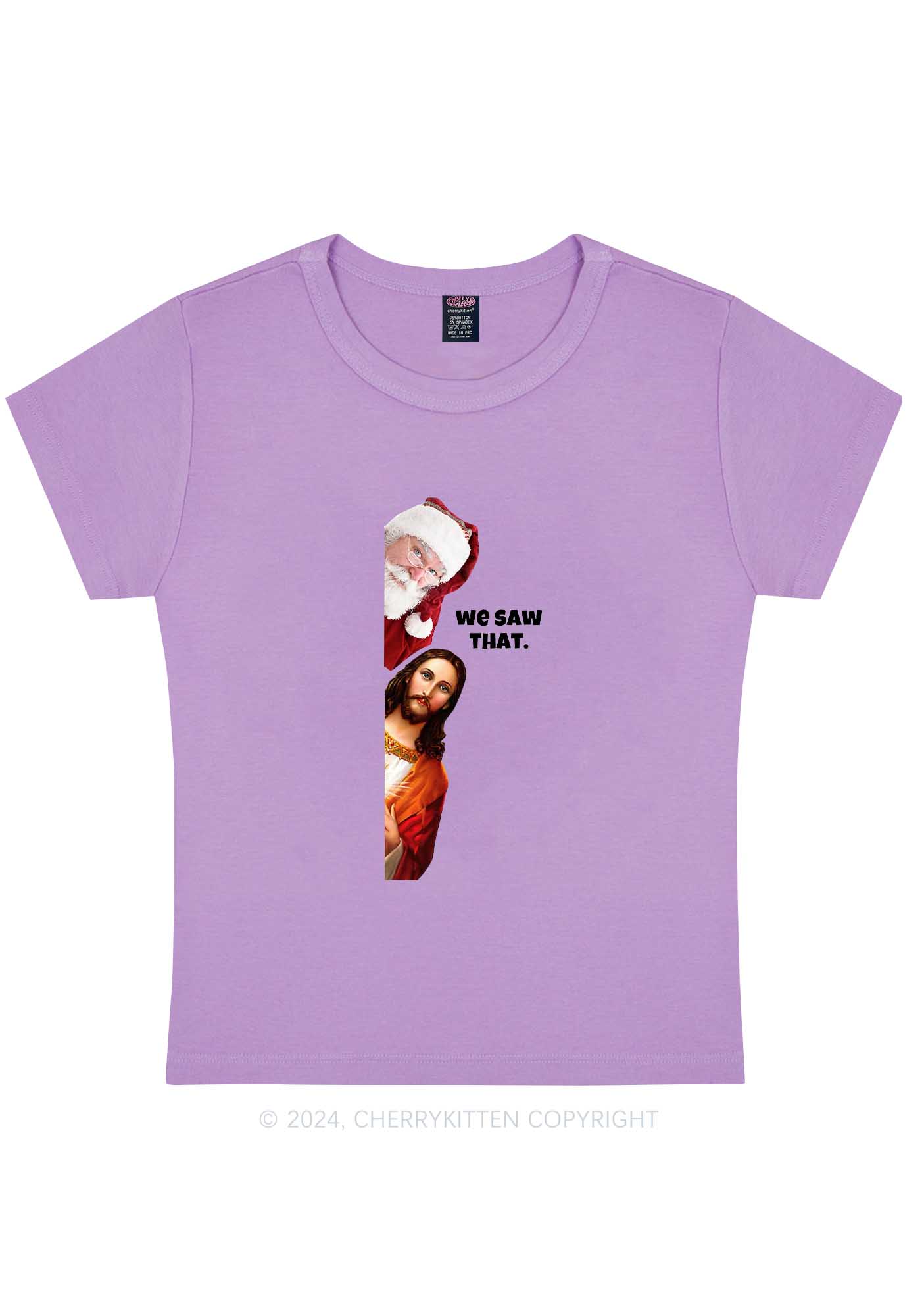 Christmas We Saw That Y2K Baby Tee Cherrykitten - Image 7