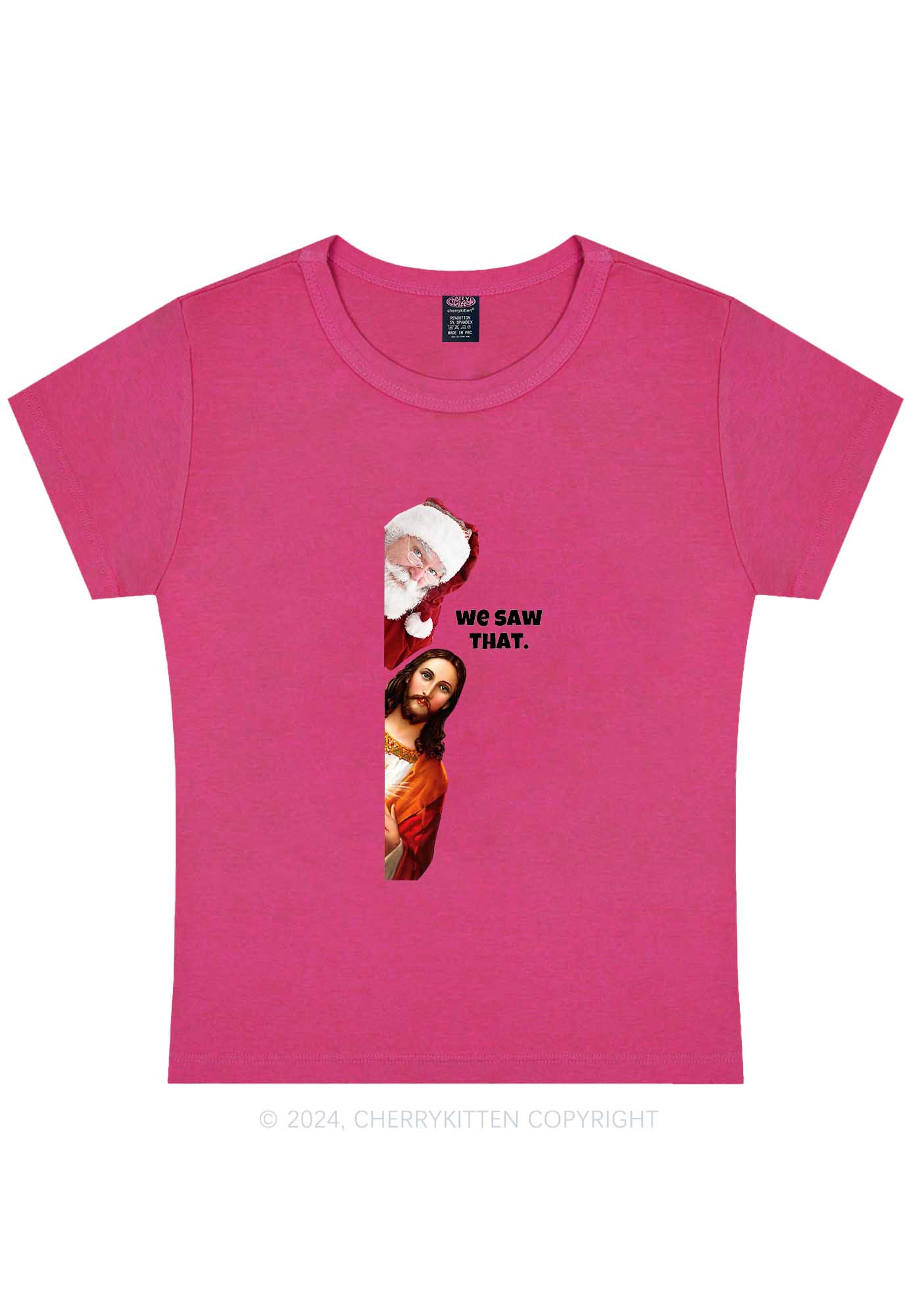 Christmas We Saw That Y2K Baby Tee Cherrykitten - Image 8
