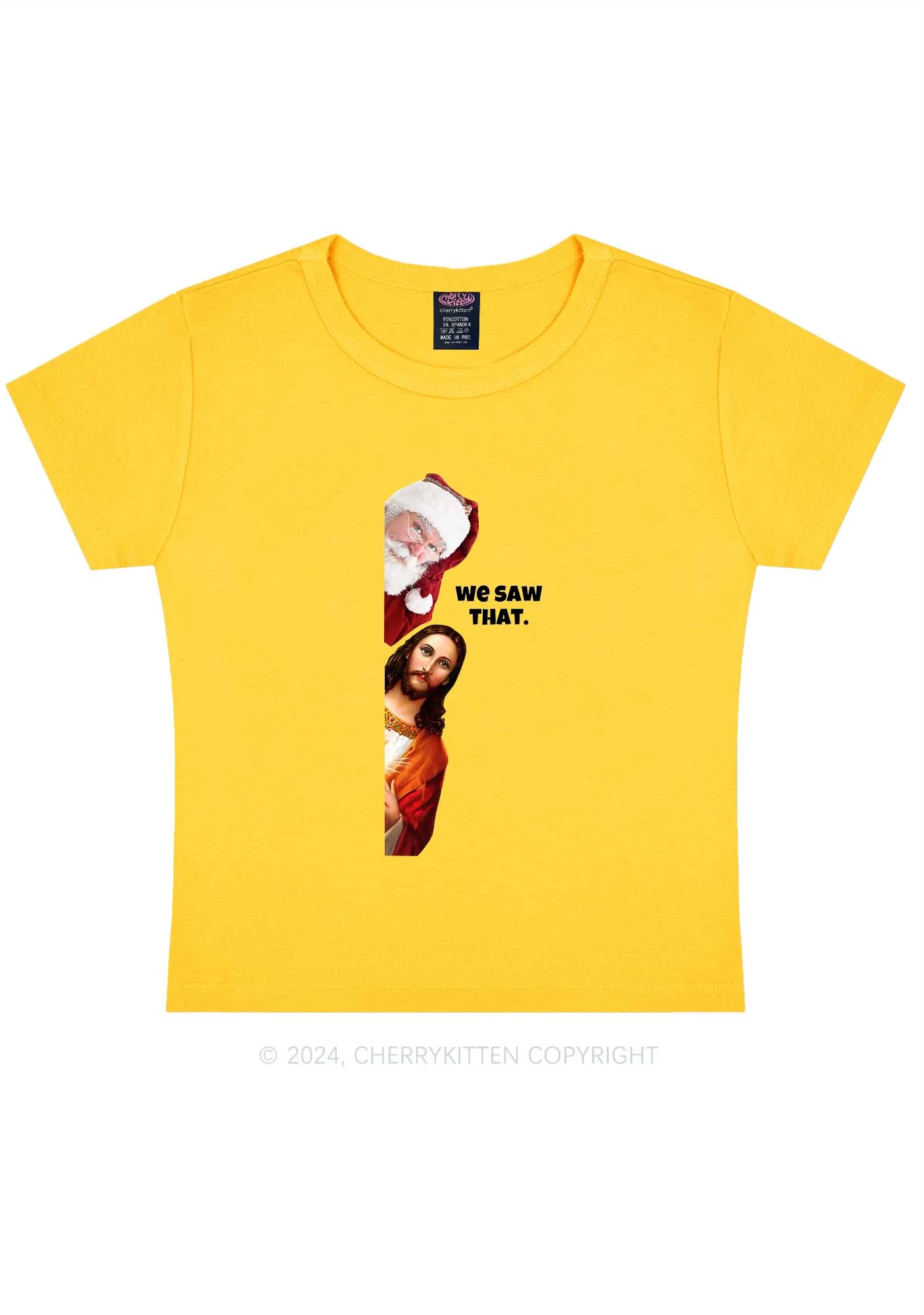 Christmas We Saw That Y2K Baby Tee Cherrykitten - Image 9