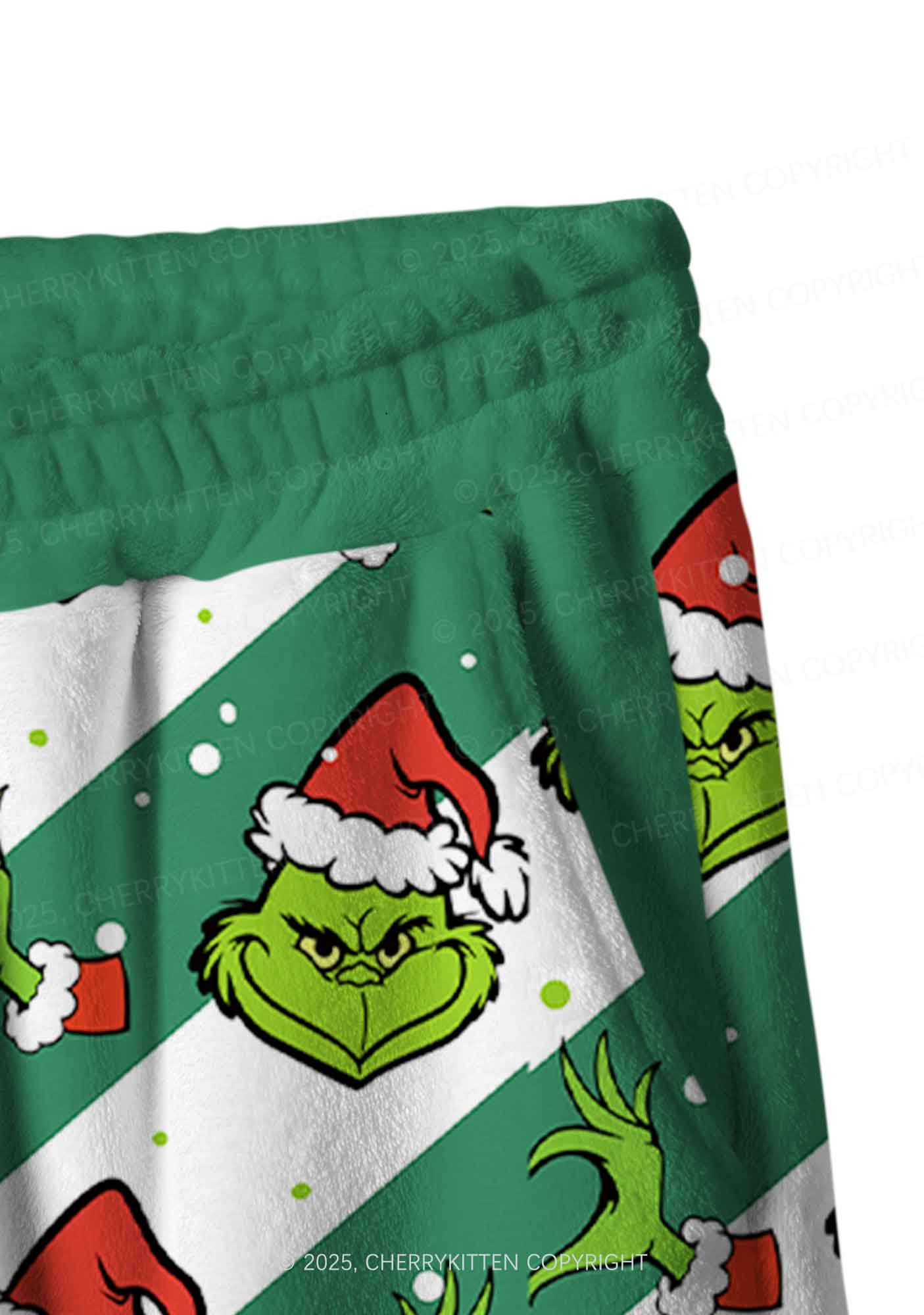 Christmas Whoville Heart Hands Y2K Fleece Long Sleeve Pajama Set Cherrykitten - Image 5