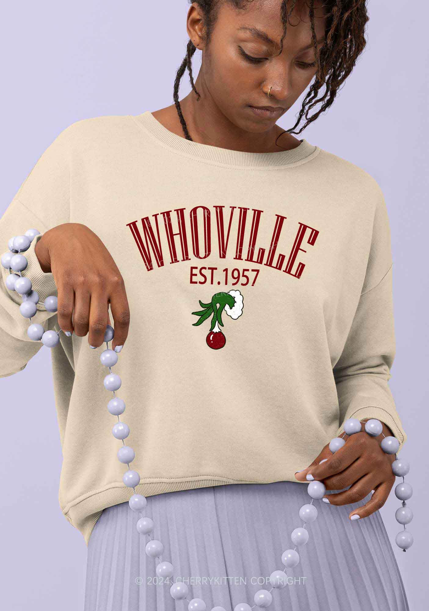 Christmas Whoville Y2K Sweatshirt Cherrykitten - Image 2