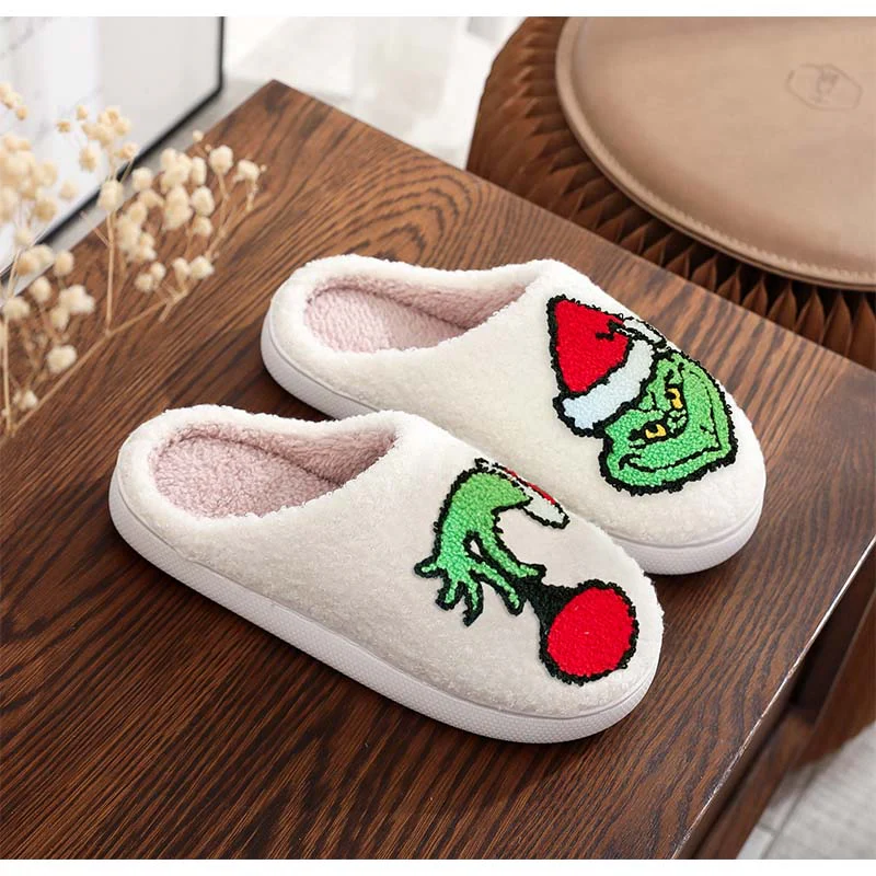 Christmas Y2K White Plush Slippers - Image 3