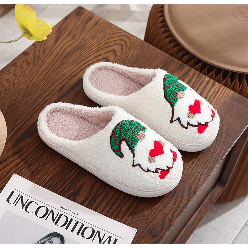 Christmas Y2K White Plush Slippers - Image 4