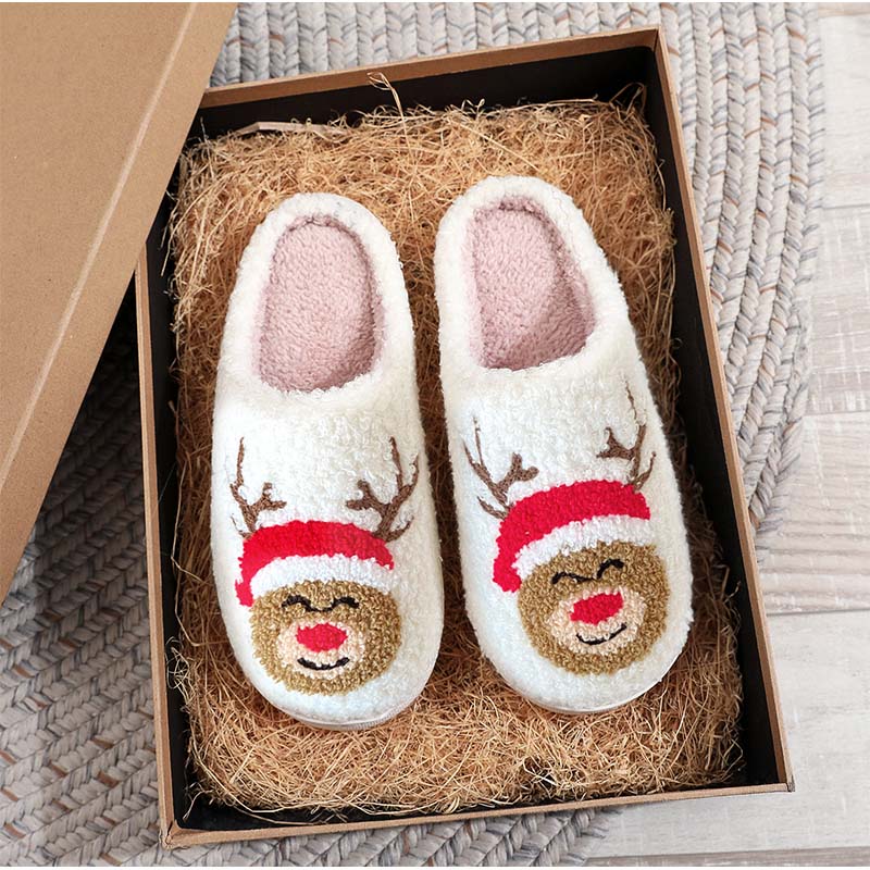 Christmas Y2K White Plush Slippers - Image 8