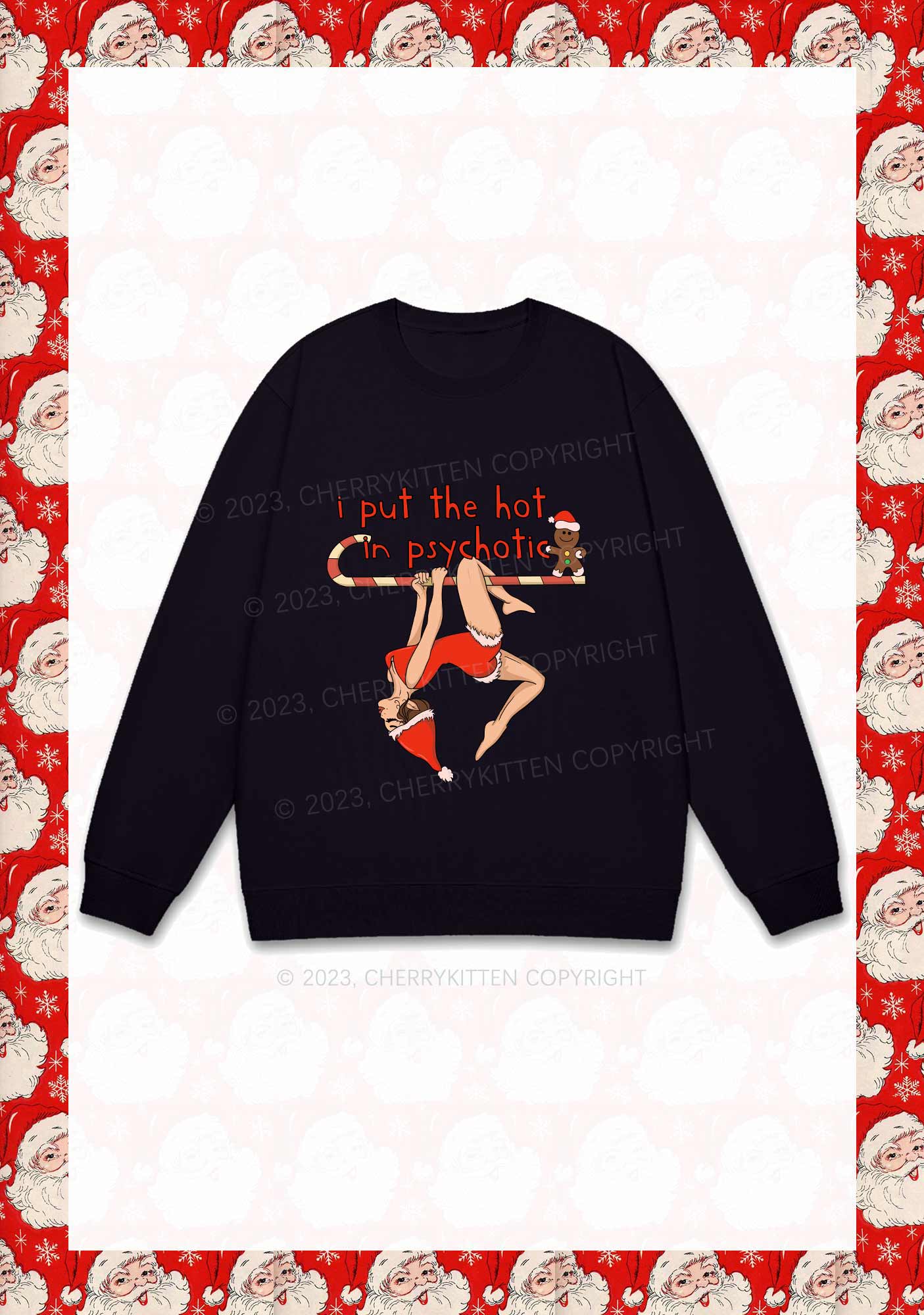 Christmas Yoga Girl Y2K Sweatshirt Cherrykitten - Image 4