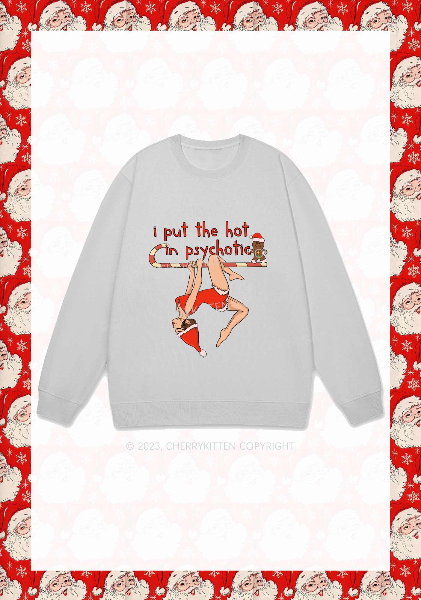 Christmas Yoga Girl Y2K Sweatshirt Cherrykitten - Image 5
