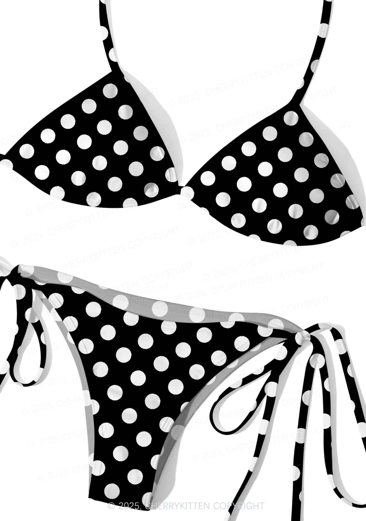 Classic Polka Dots Y2K Print Bikini Set Cherrykitten - Image 3