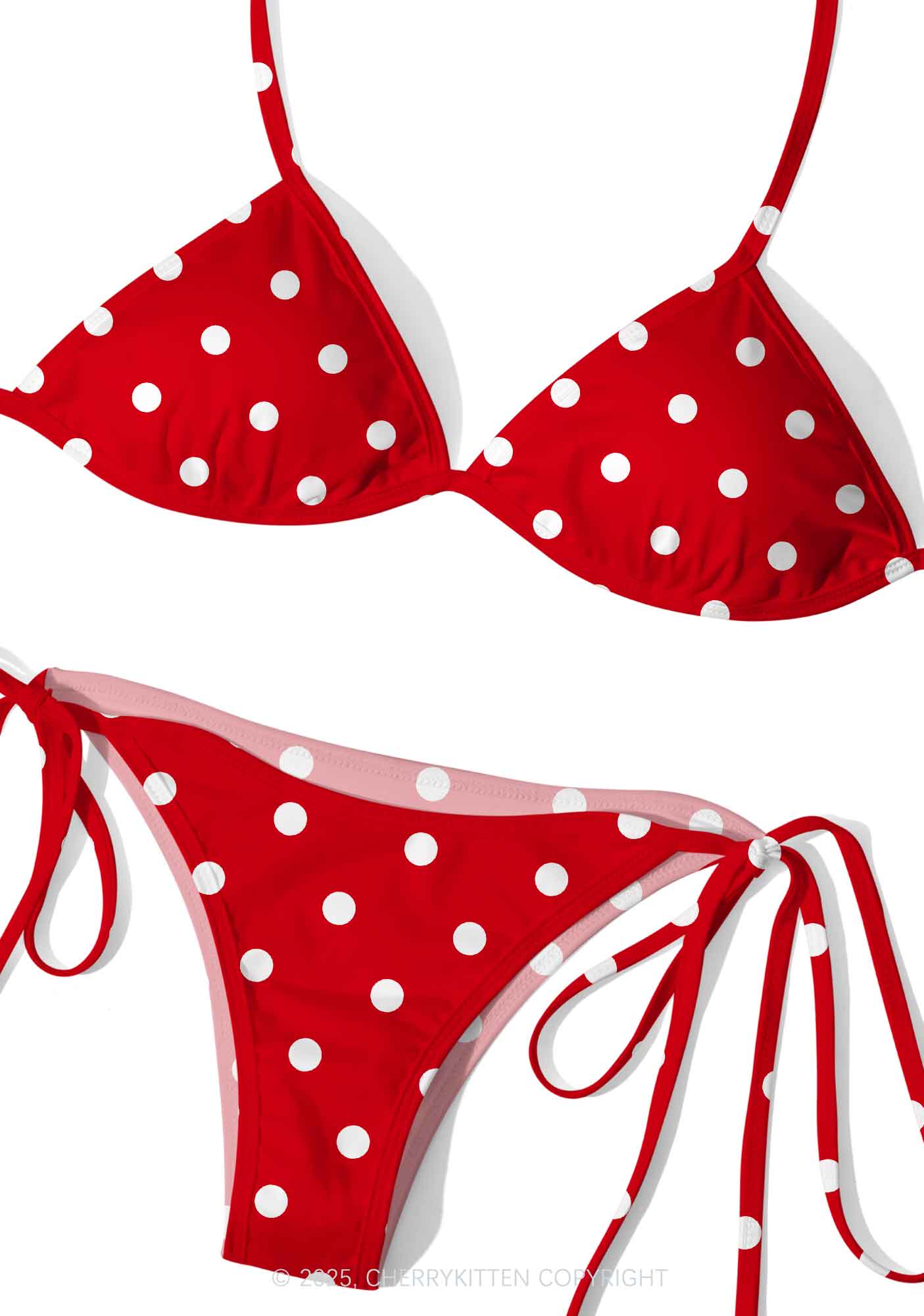 Classic Red Dots Y2K Print Bikini Set Cherrykitten - Image 3