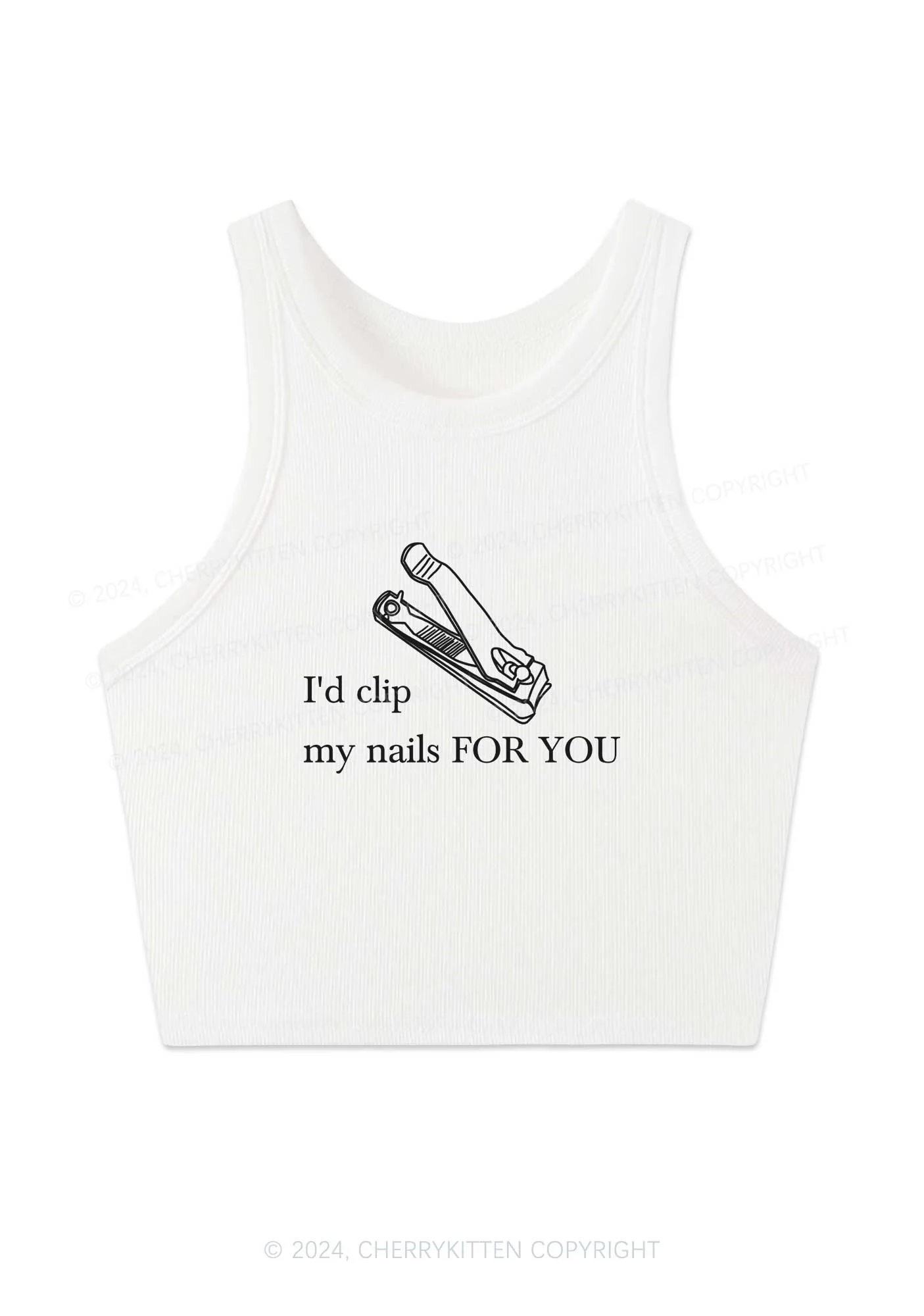 Clip Nails For You Y2K Crop Tank Top Cherrykitten - Image 2