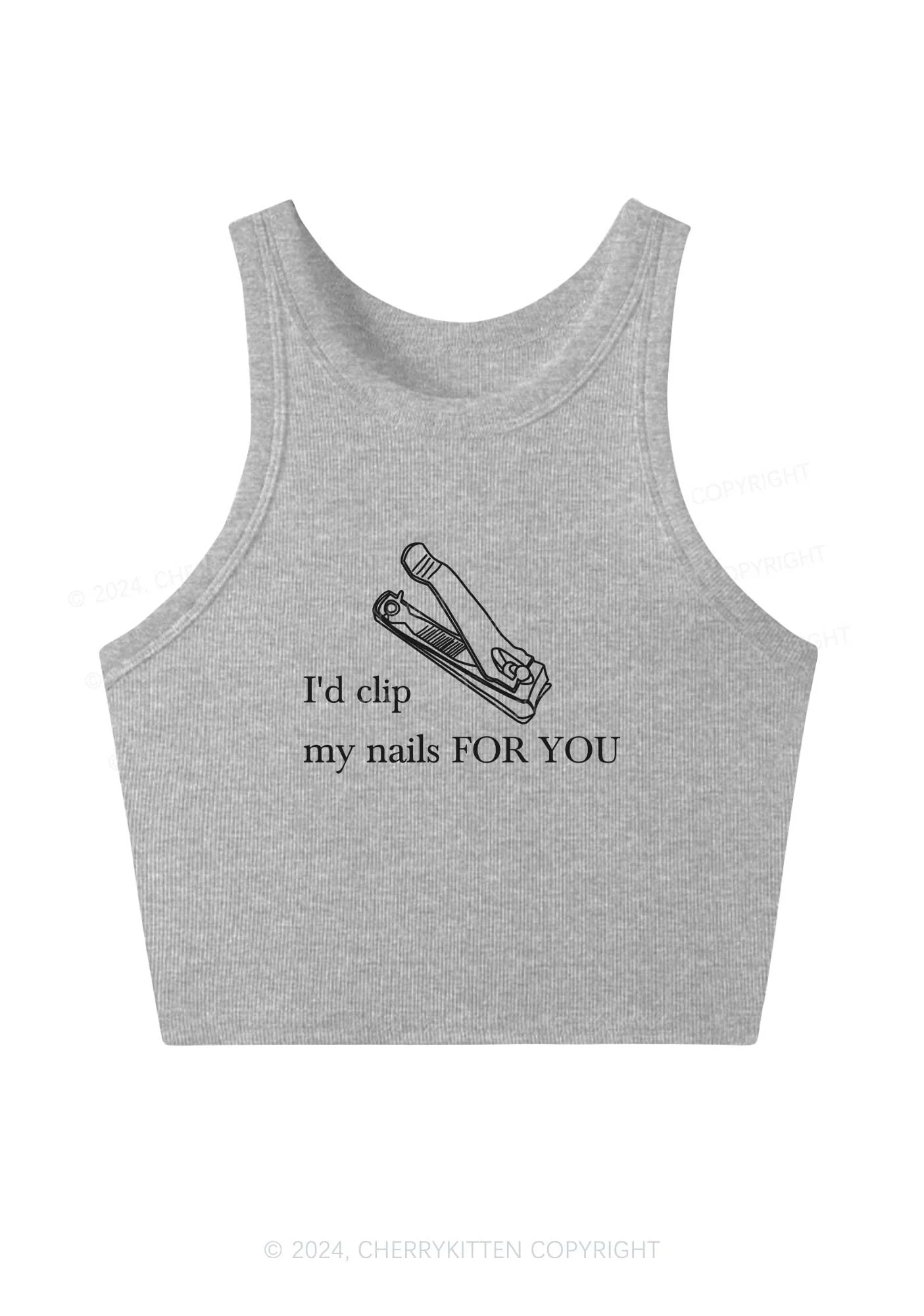 Clip Nails For You Y2K Crop Tank Top Cherrykitten - Image 3