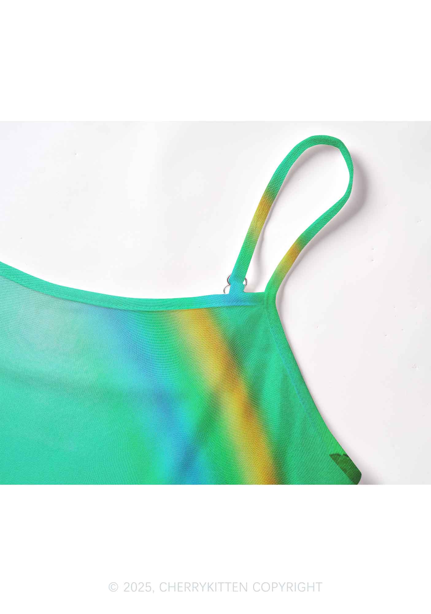 Clover Bear St Patricks Y2K Mesh Cami Tank Cherrykitten - Image 3